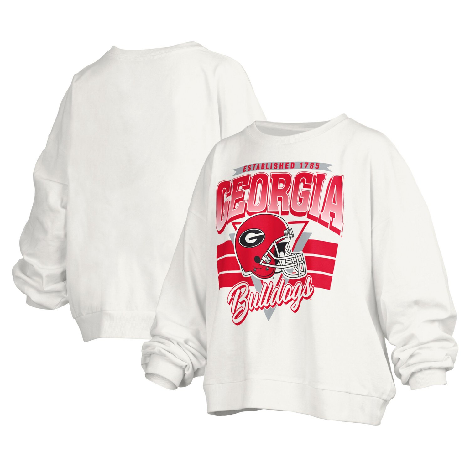 Pressbox Georgia Bulldogs Janice Retro Logo Oversized Pullover Sweatshirt