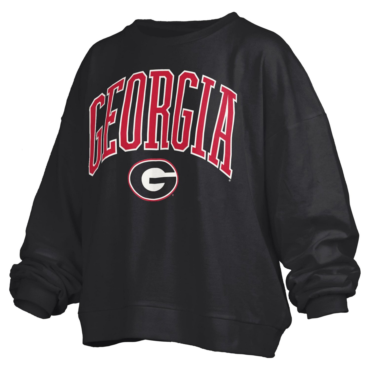 Pressbox Georgia Bulldogs Janise Arch Over Logo Waist Length Oversized Pullover Sweatshirt - view number 2