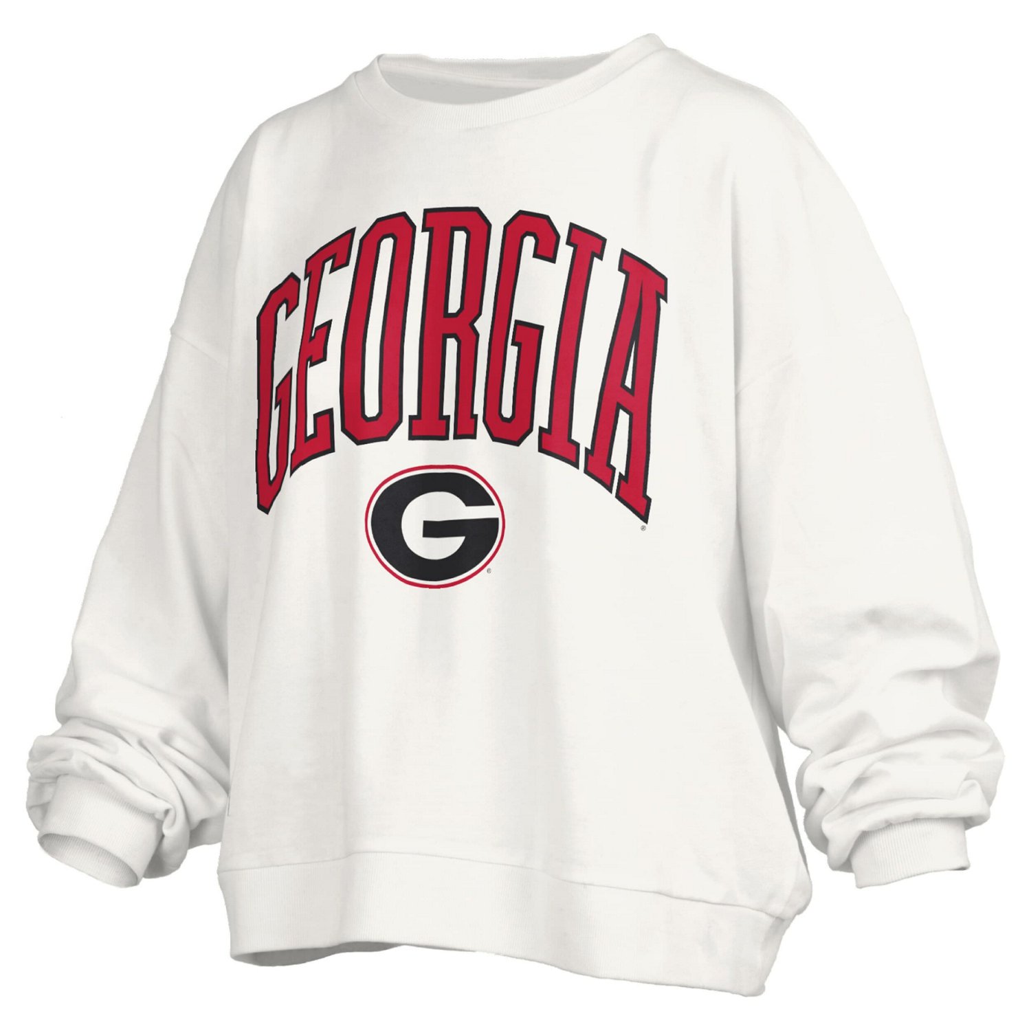 Pressbox Georgia Bulldogs Janise Arch Over Logo Waist Length Oversized Pullover Sweatshirt - view number 2