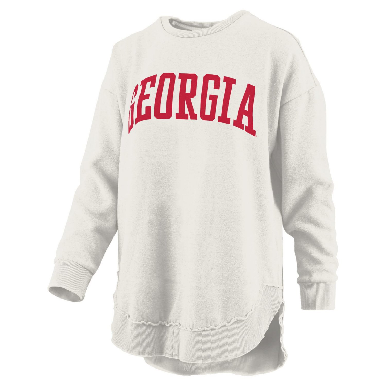Pressbox Georgia Bulldogs Melange Poncho Vintage Fleece Long Sleeve Pullover Sweatshirt - view number 2