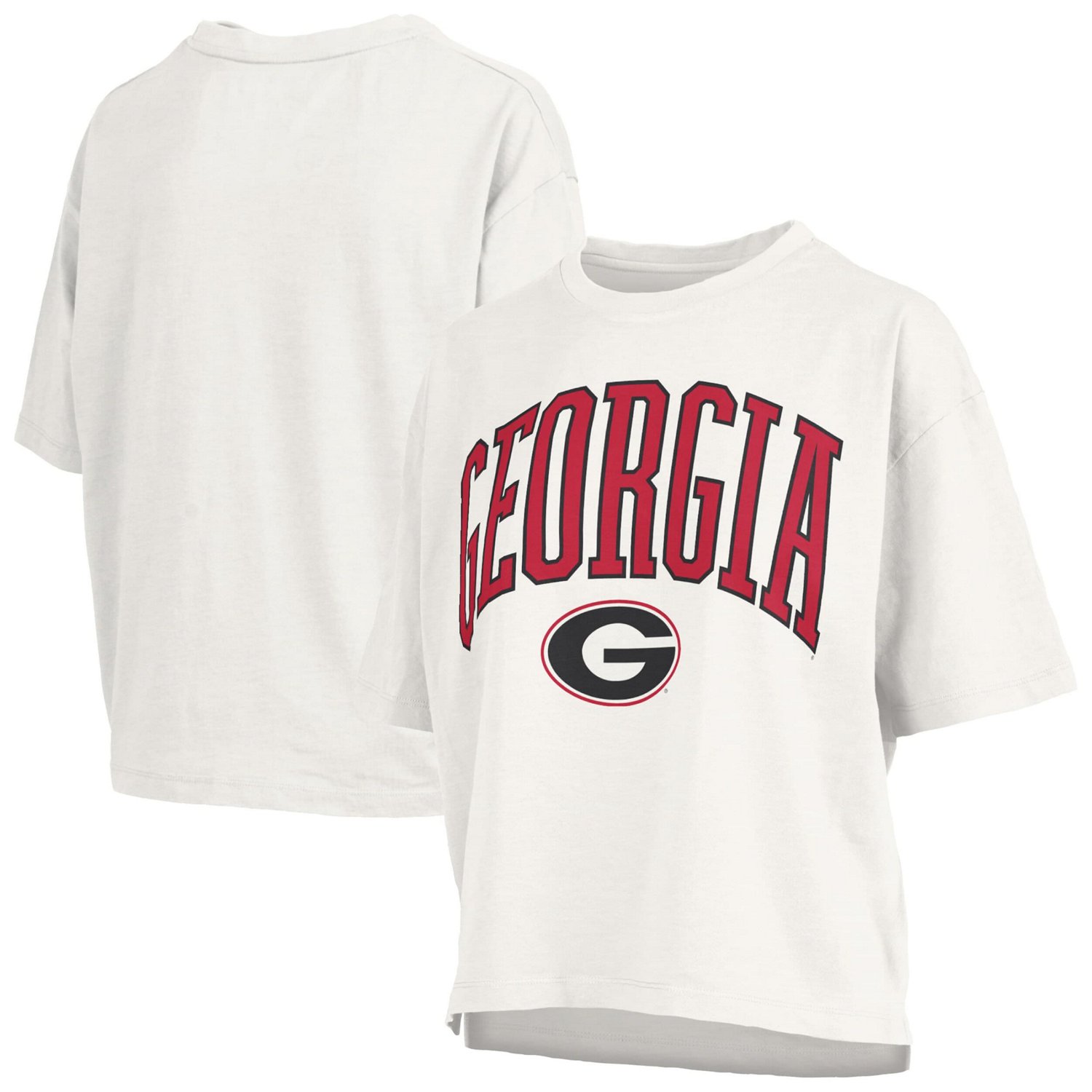 Pressbox Georgia Bulldogs Nelson Arch Over Logo Waist Length Oversized Slub T-Shirt