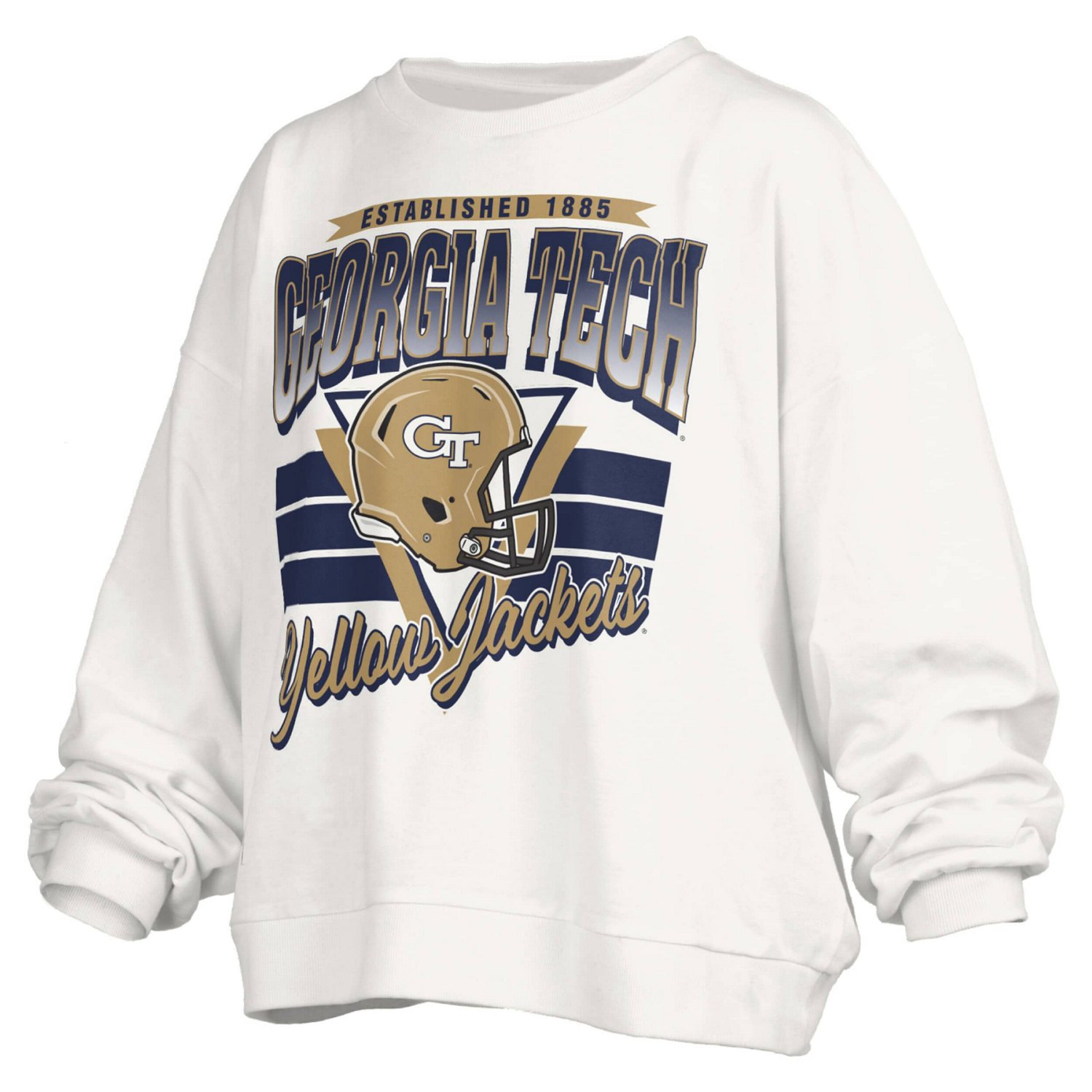 Pressbox Georgia Tech Yellow Jackets Oversized Janice Retro Waist-Length Pullover Sweatshirt - view number 2