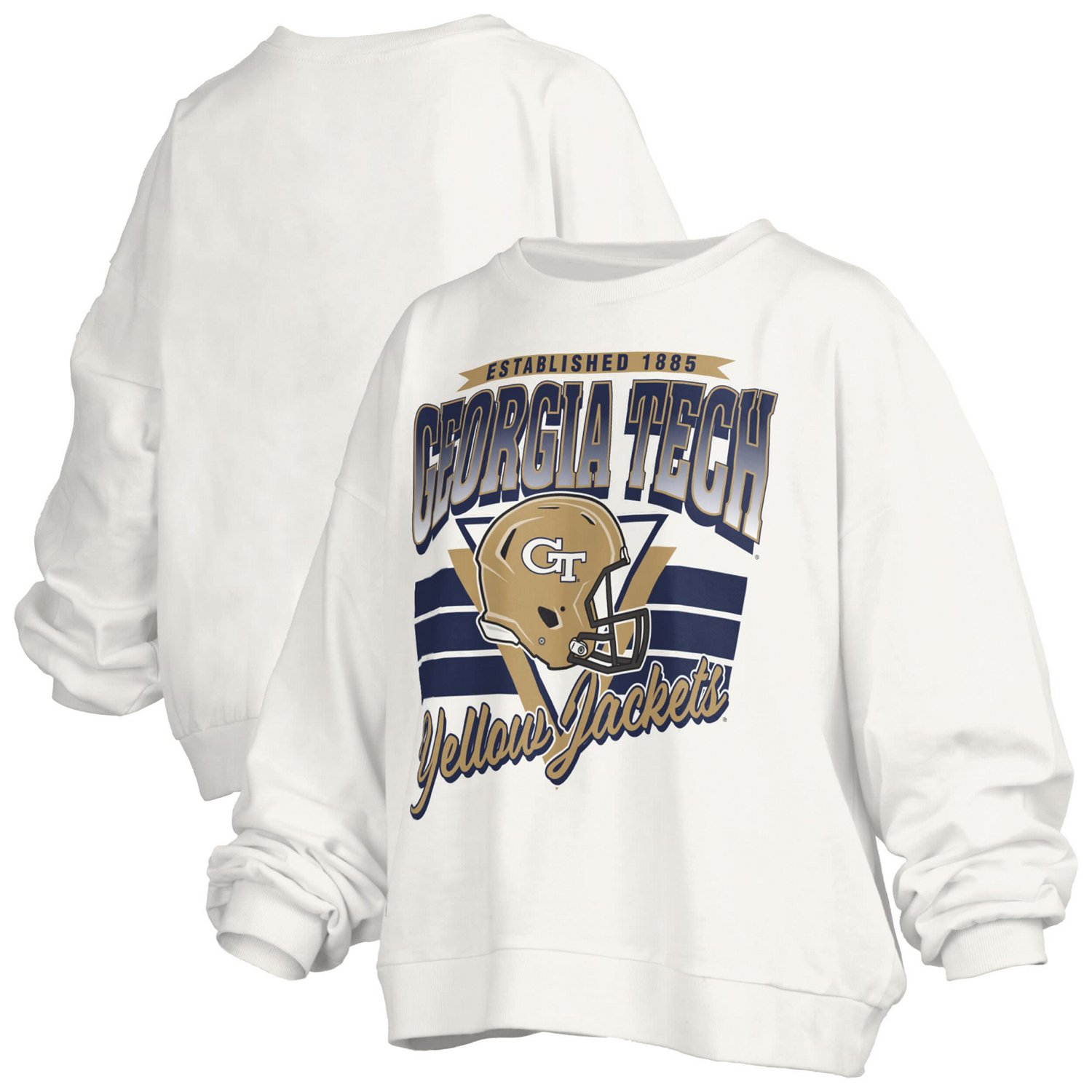 Pressbox Georgia Tech Yellow Jackets Oversized Janice Retro Waist-Length Pullover Sweatshirt - view number 1