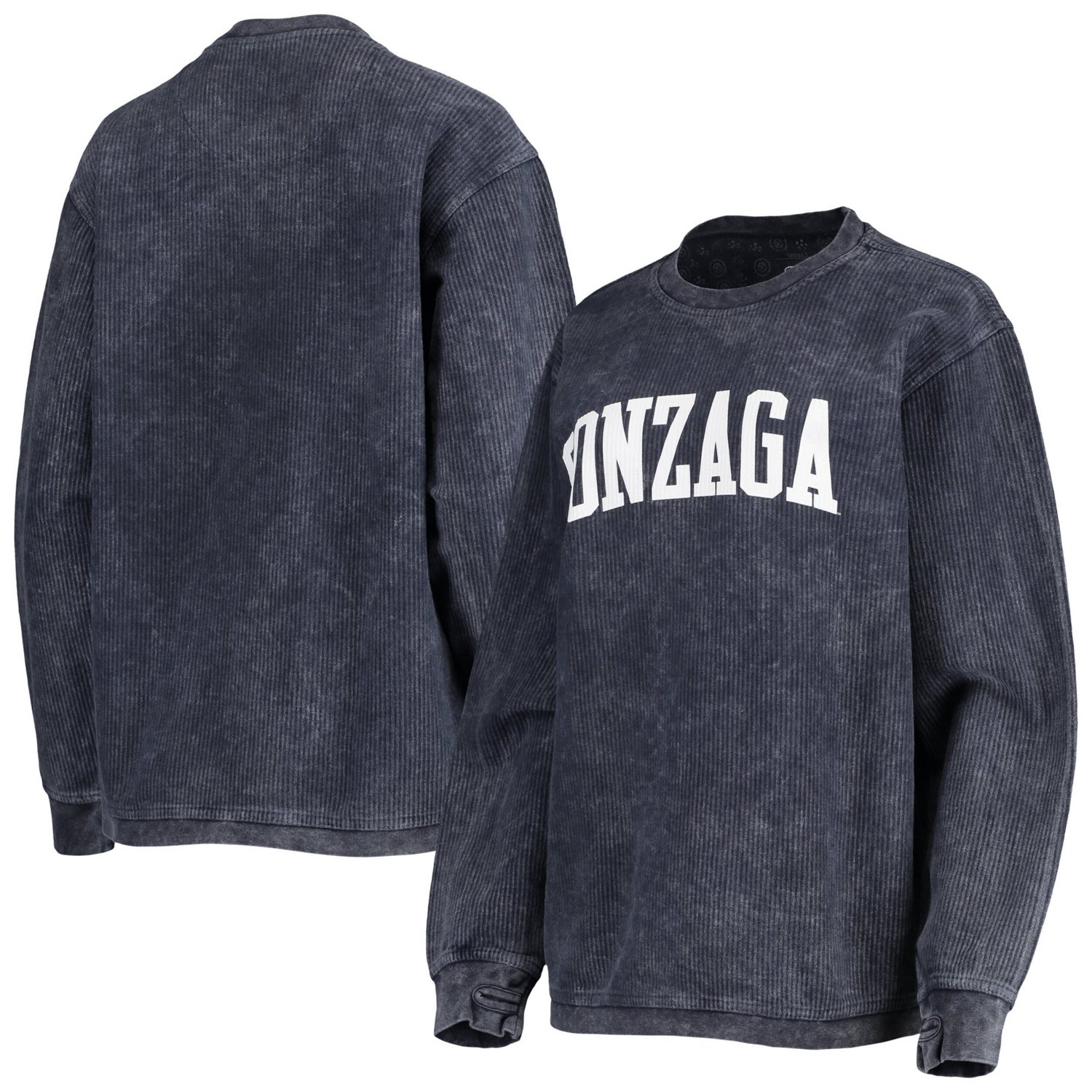 Pressbox Gonzaga Bulldogs Comfy Cord Vintage Wash Basic Arch Pullover Sweatshirt                                                