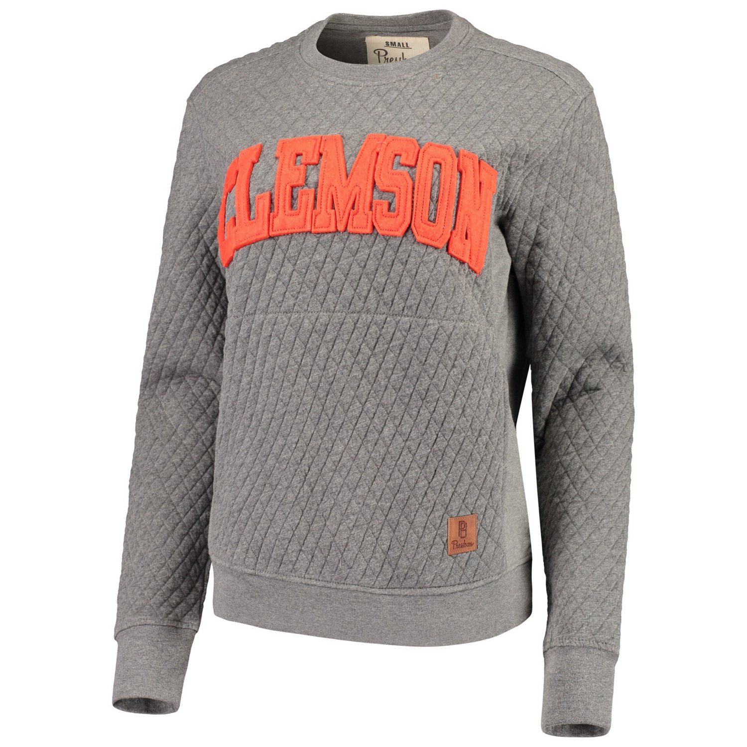 Pressbox Heather Charcoal Clemson Tigers Moose Quilted Pullover Sweatshirt - view number 2