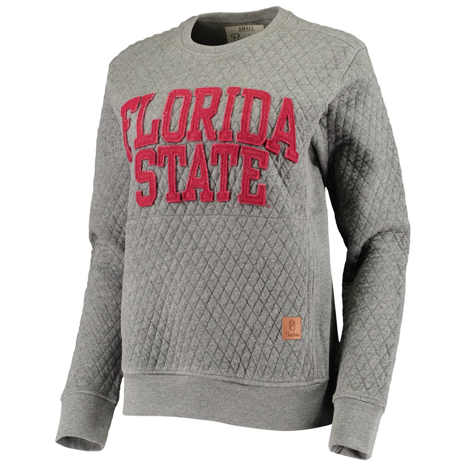 Pressbox Heather Charcoal Florida State Seminoles Moose Quilted Pullover Sweatshirt - view number 2