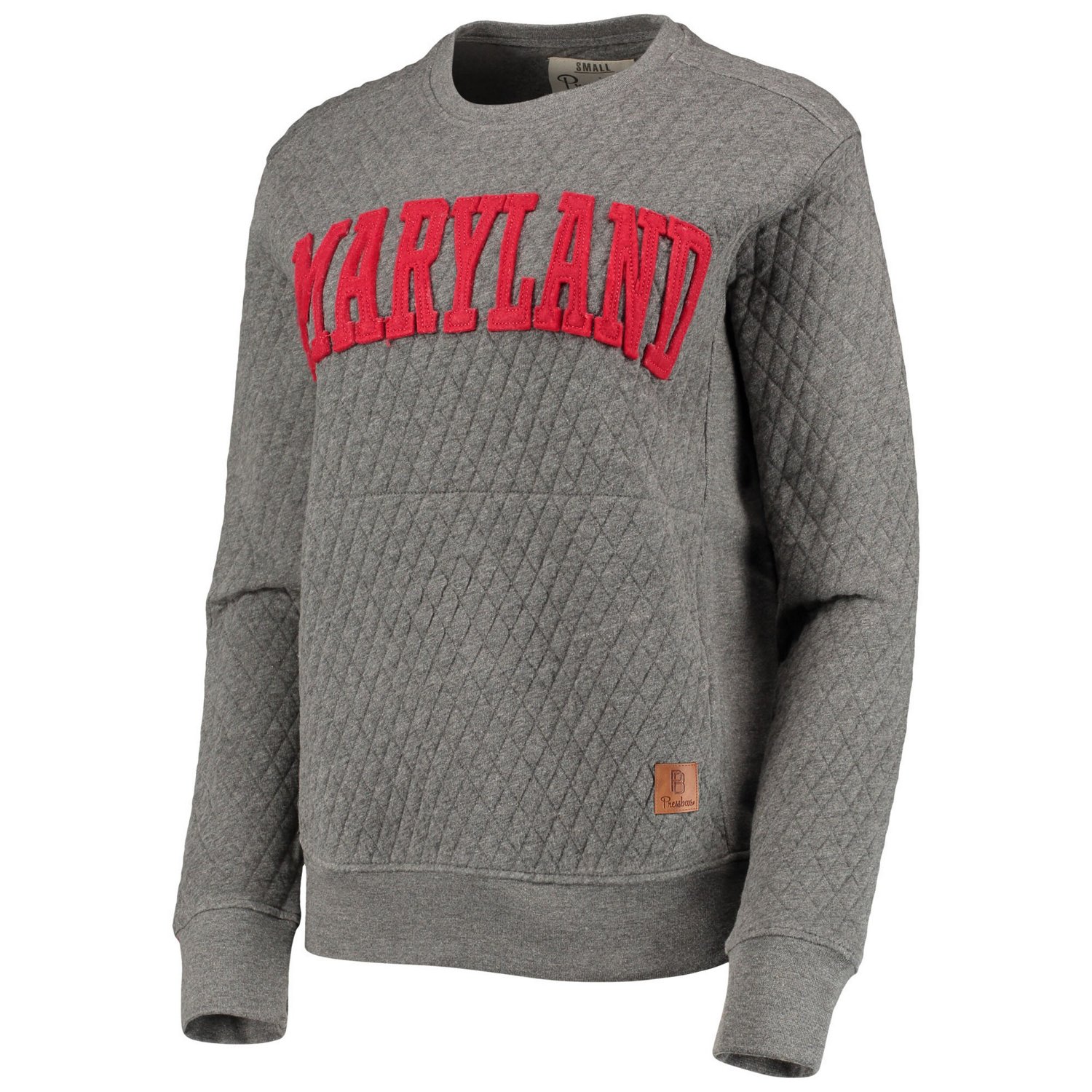 Pressbox Heather Charcoal Maryland Terrapins Moose Quilted Pullover Sweatshirt - view number 2