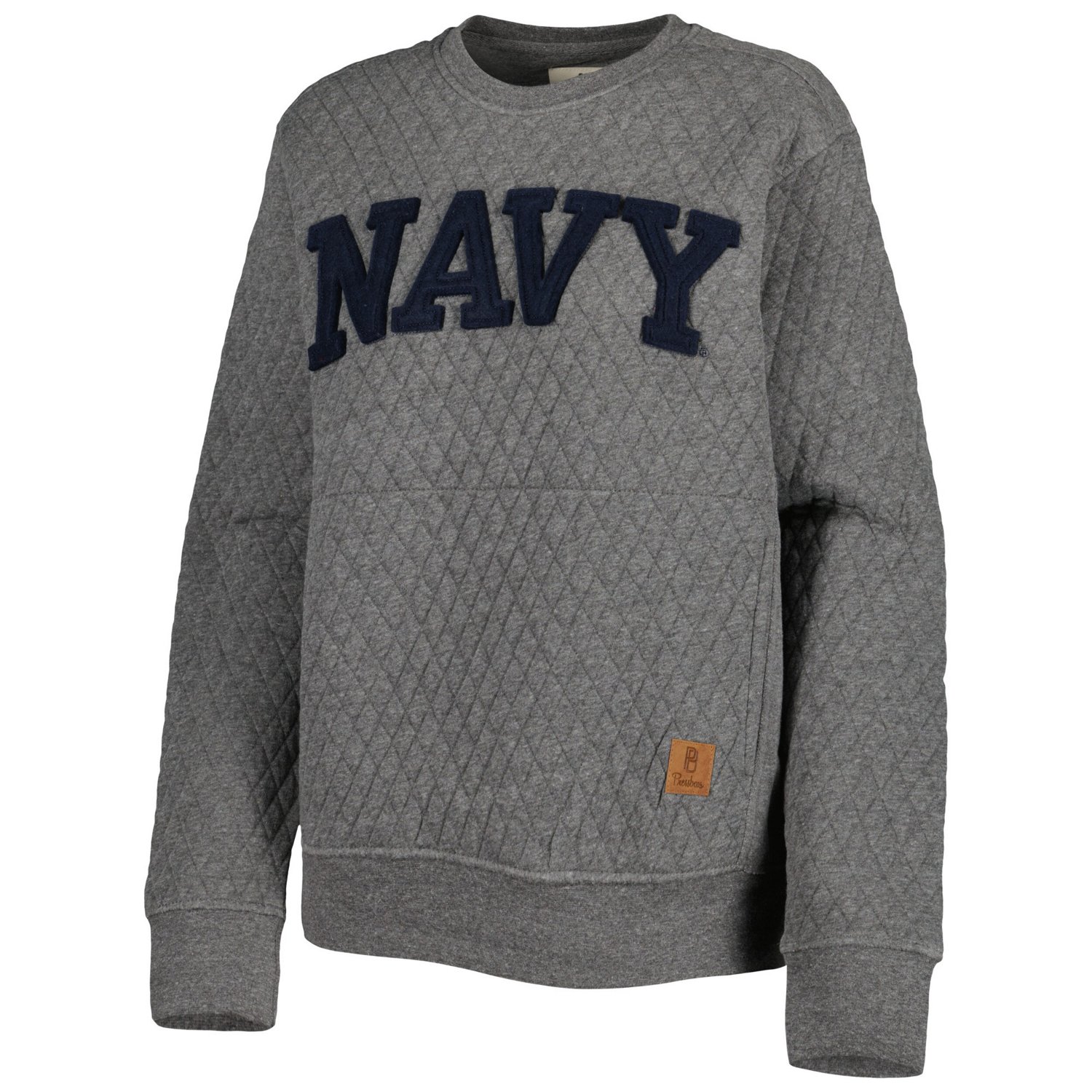 Pressbox Heather Charcoal Midshipmen Moose Quilted Pullover Sweatshirt - view number 2