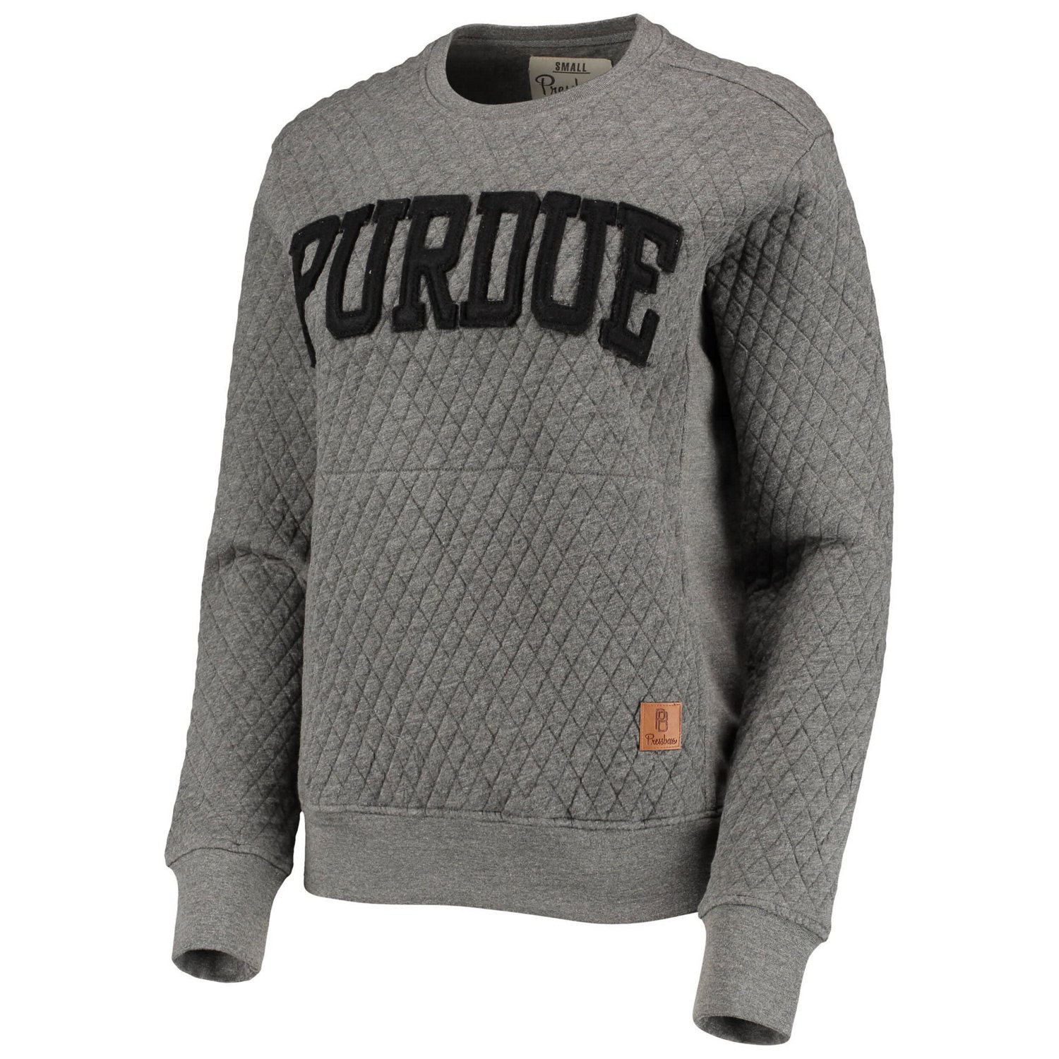 Pressbox Heather Charcoal Purdue Boilermakers Moose Quilted Pullover Sweatshirt