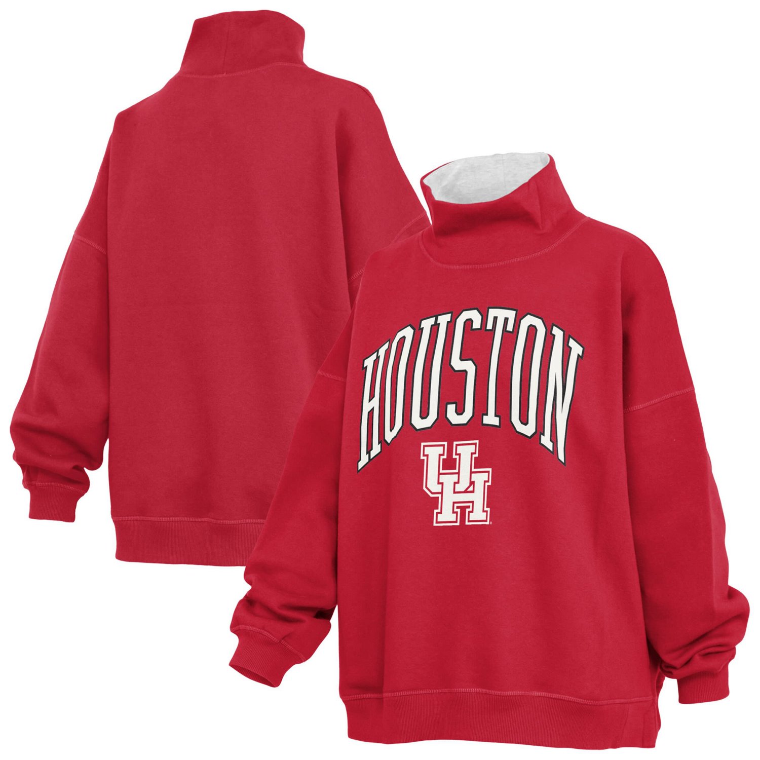 Pressbox Houston Cougars Oversized Mock Neck Sweatshirt