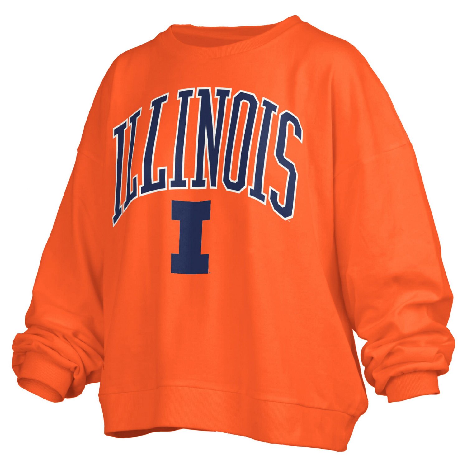 Pressbox Illinois Fighting Illini Janise Arch Over Logo Waist Length Oversized Pullover Sweatshirt - view number 2