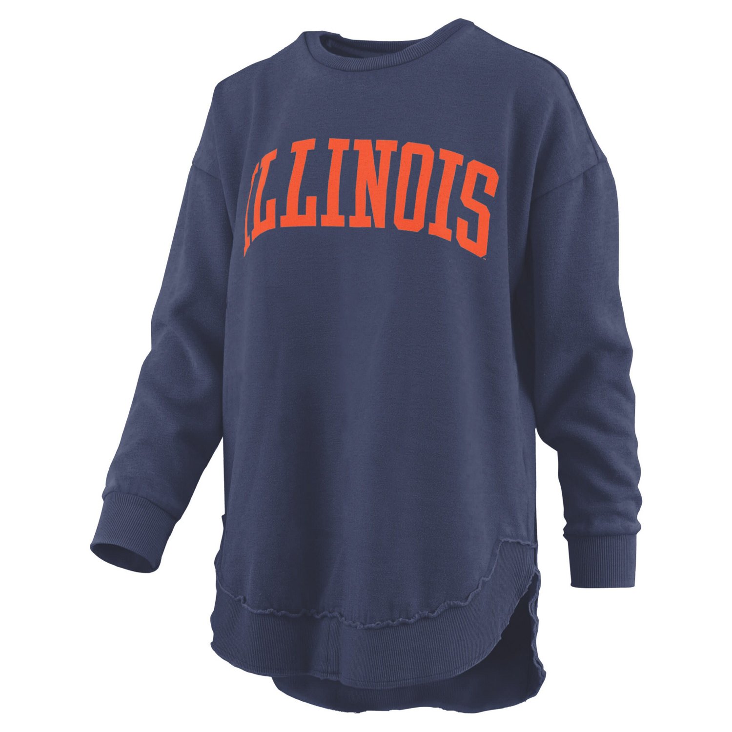 Pressbox Illinois Fighting Illini Melange Poncho Vintage Fleece Long Sleeve Pullover Sweatshirt - view number 2
