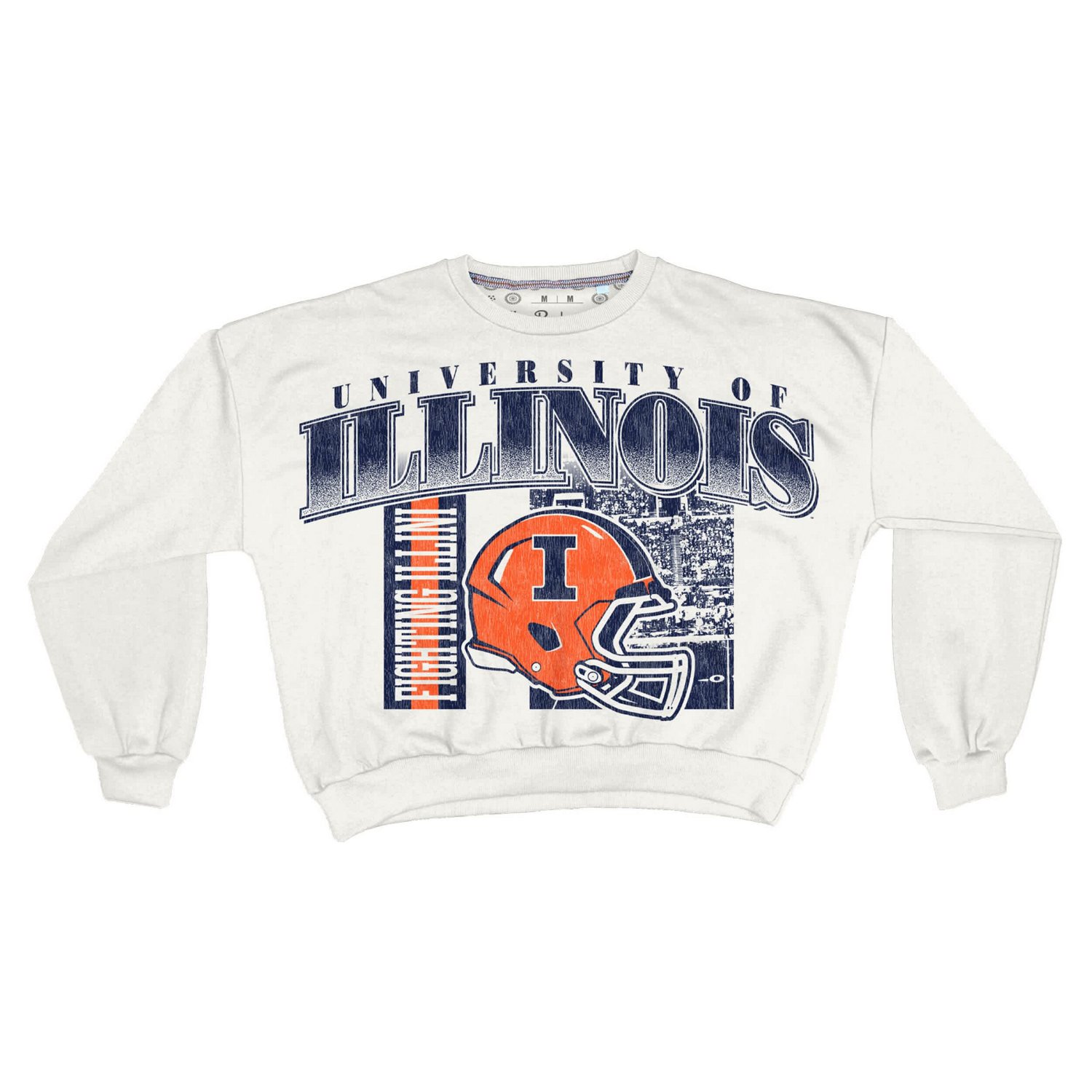 Pressbox Illinois Fighting Illini Oversized Janice Retro Waist-Length Sweatshirt - view number 2