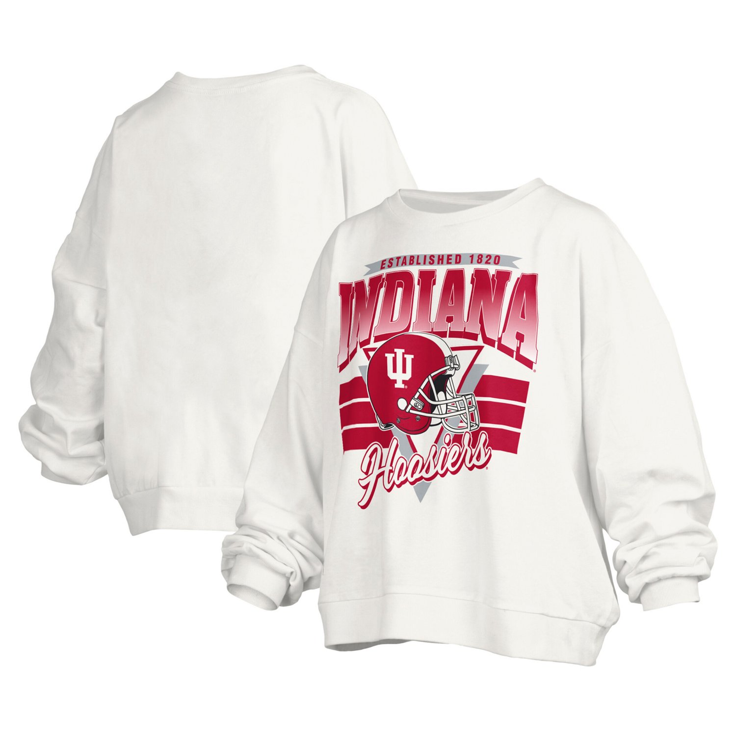 Pressbox Indiana Hoosiers Janice Retro Logo Oversized Pullover Sweatshirt - view number 1