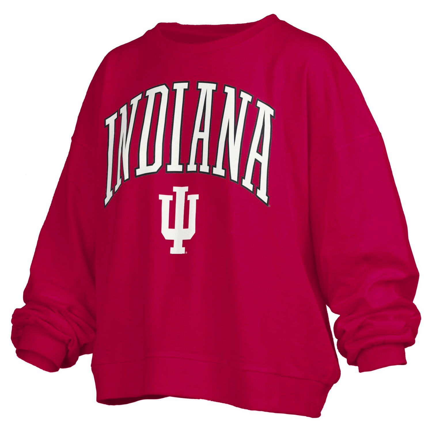 Pressbox Indiana Hoosiers Janise Arch Over Logo Waist Length Oversized Pullover Sweatshirt - view number 2