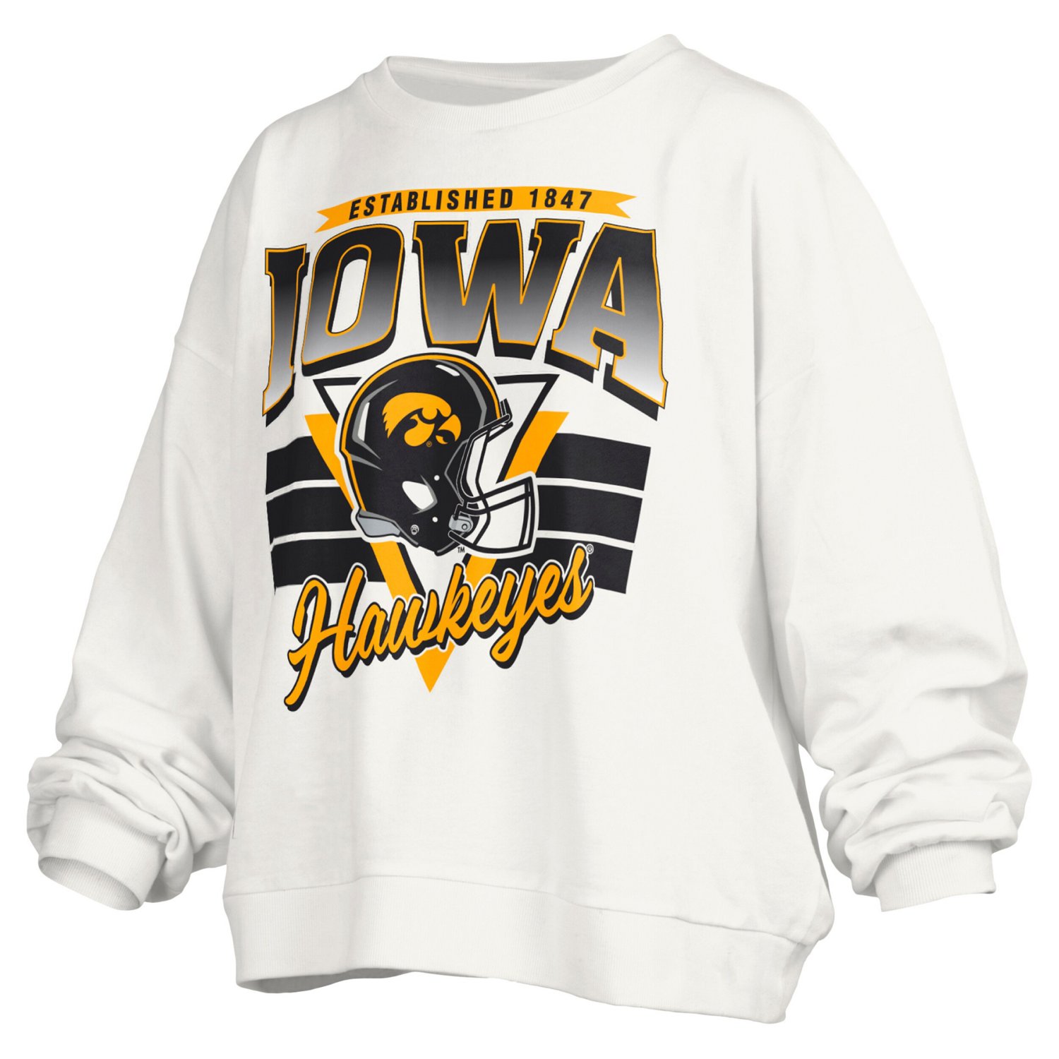 Pressbox Iowa Hawkeyes Janice Retro Logo Oversized Pullover Sweatshirt - view number 2