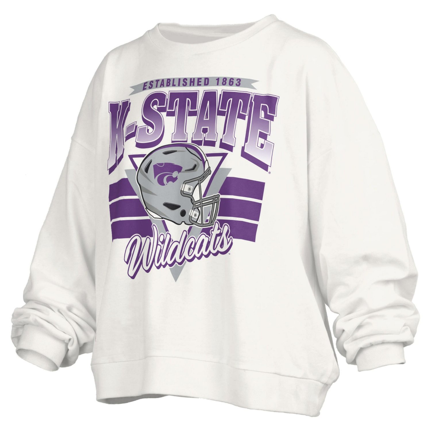 Pressbox Kansas State Wildcats Oversized Janice Retro Waist-Length Pullover Sweatshirt - view number 2