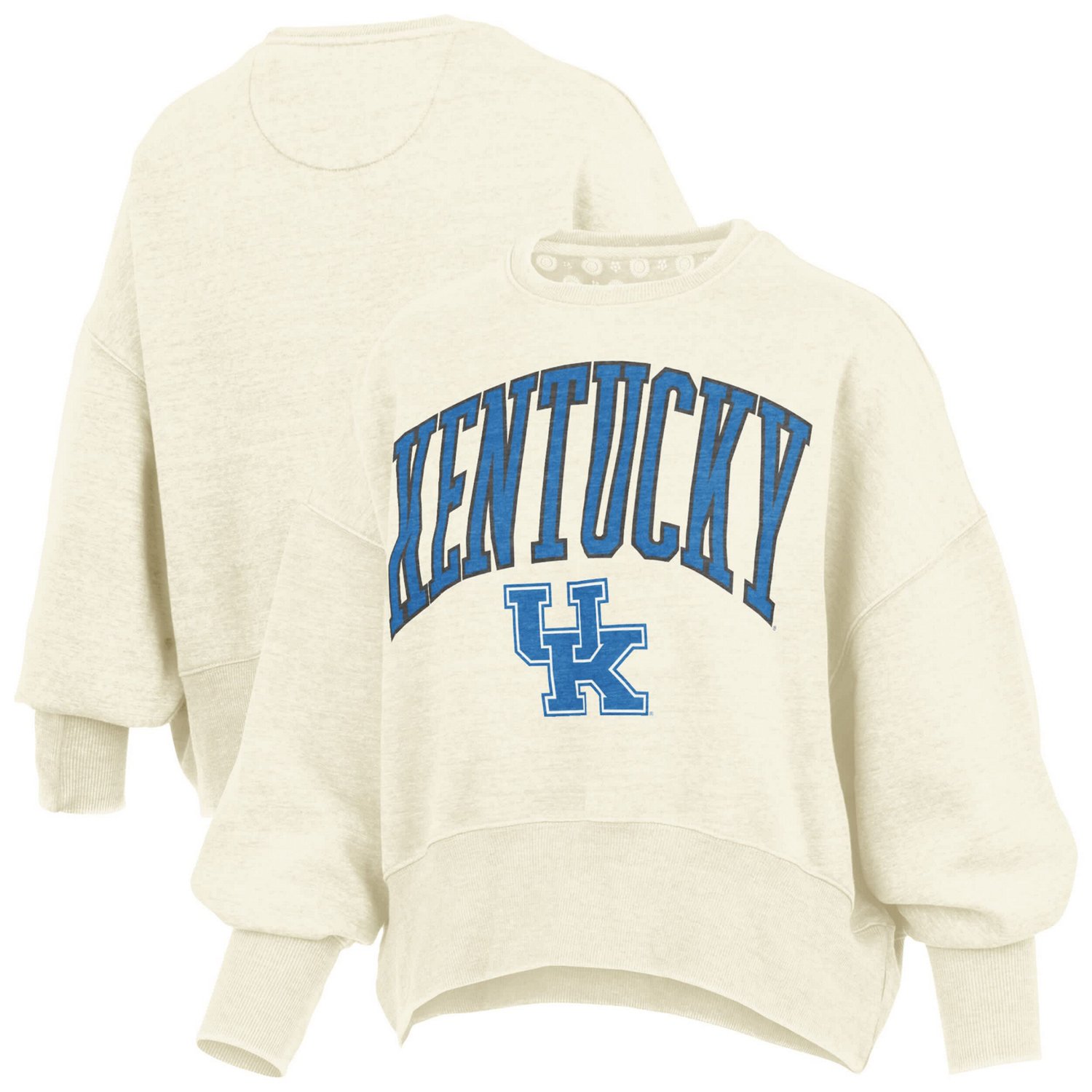 Pressbox Kentucky Wildcats Oversized Waist-Length Crewneck Sweatshirt