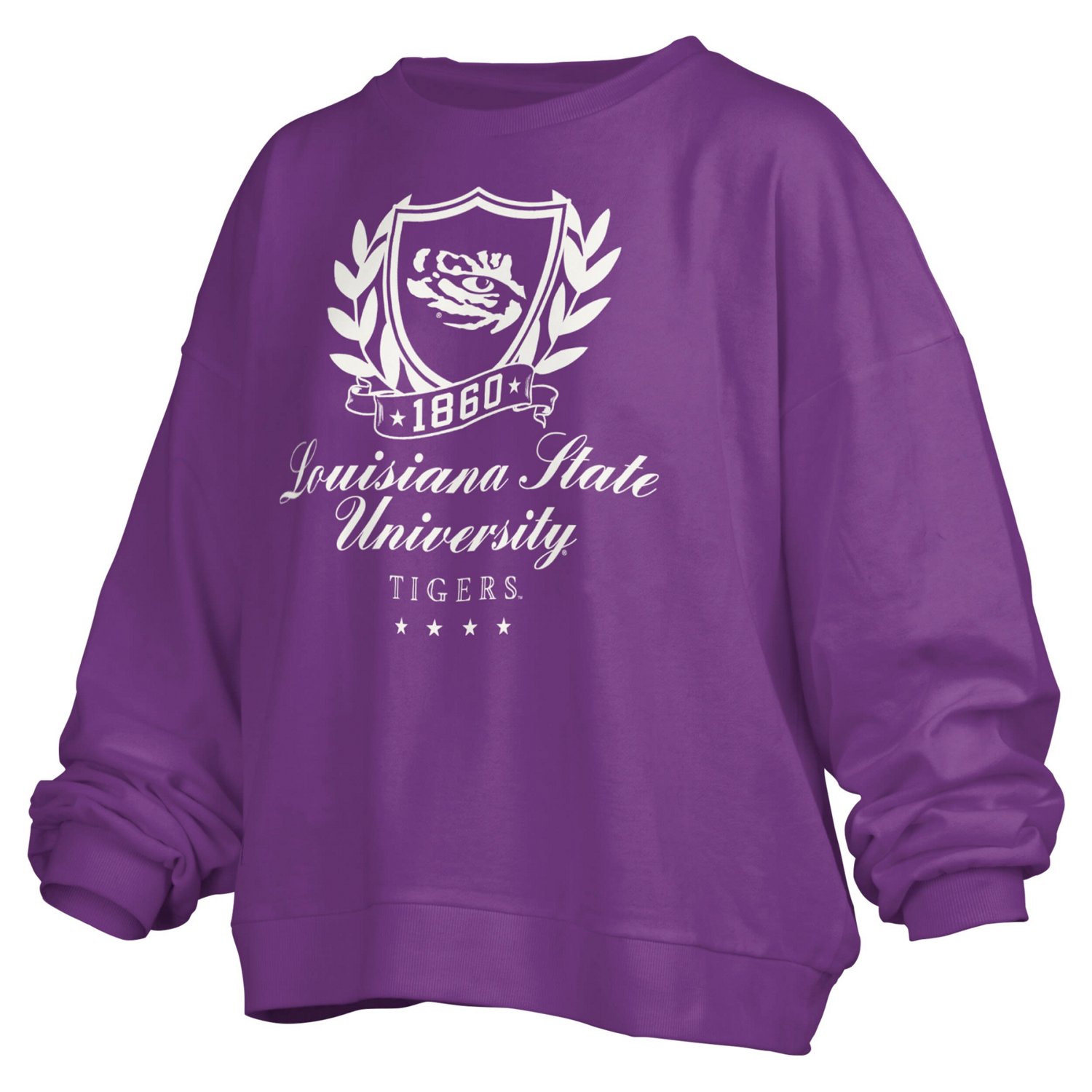 Pressbox LSU Tigers Big Aug Script Janice Oversized Pullover Sweatshirt                                                          - view number 2