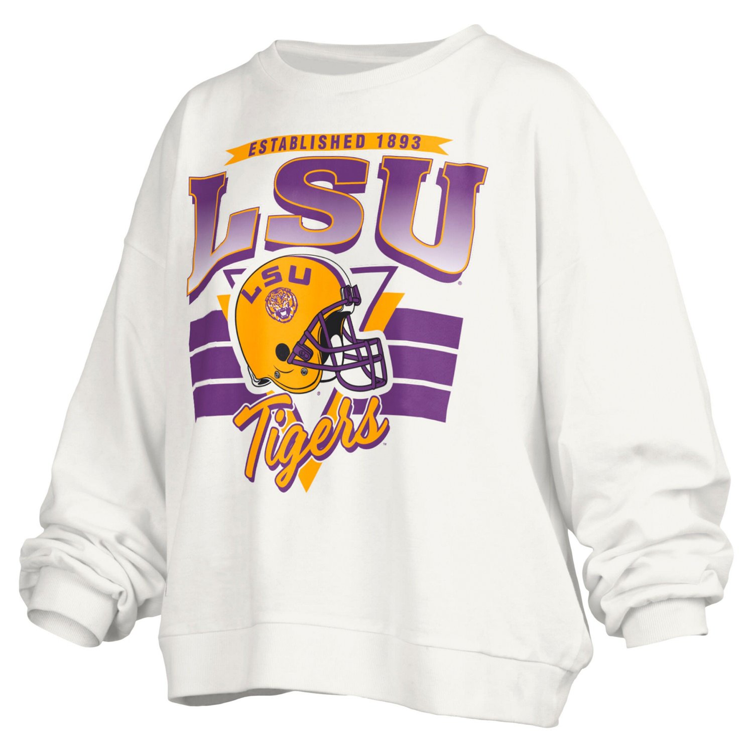 Pressbox LSU Tigers Janice Retro Logo Oversized Pullover Sweatshirt                                                              - view number 2
