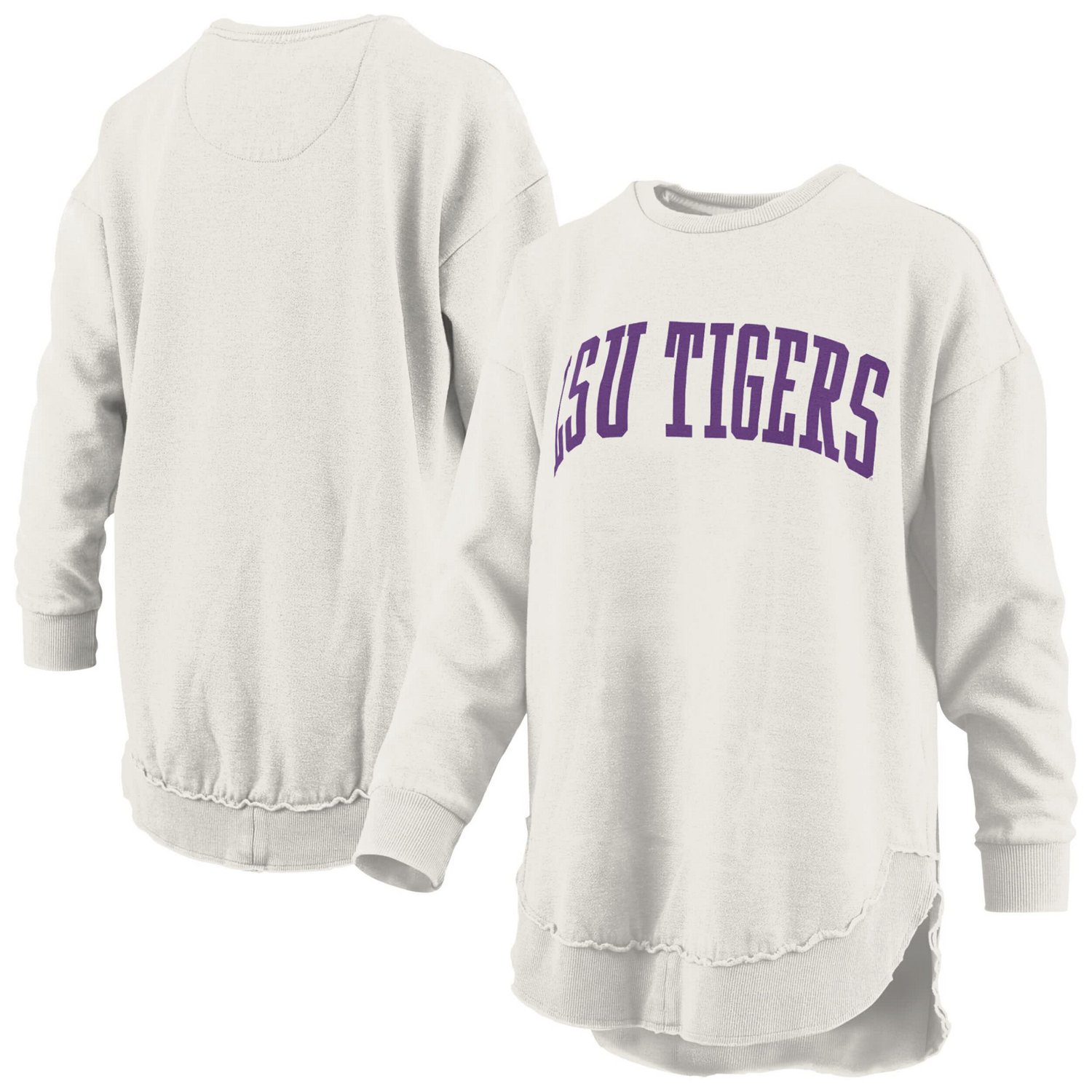 Pressbox LSU Tigers Melange Poncho Vintage Fleece Long Sleeve Pullover Sweatshirt                                                - view number 1