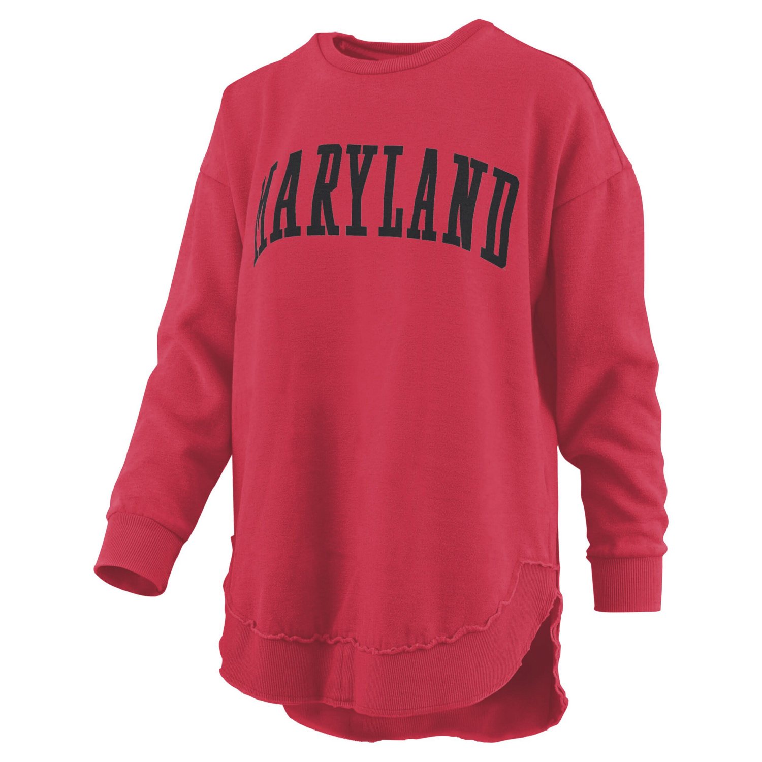 Pressbox Maryland Terrapins Melange Poncho Vintage Fleece Long Sleeve Pullover Sweatshirt - view number 2