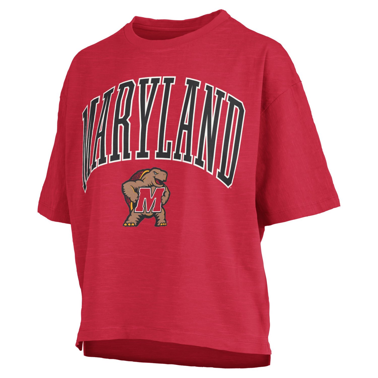 Pressbox Maryland Terrapins Nelson Arch Over Logo Waist Length Oversized Slub T-Shirt - view number 2