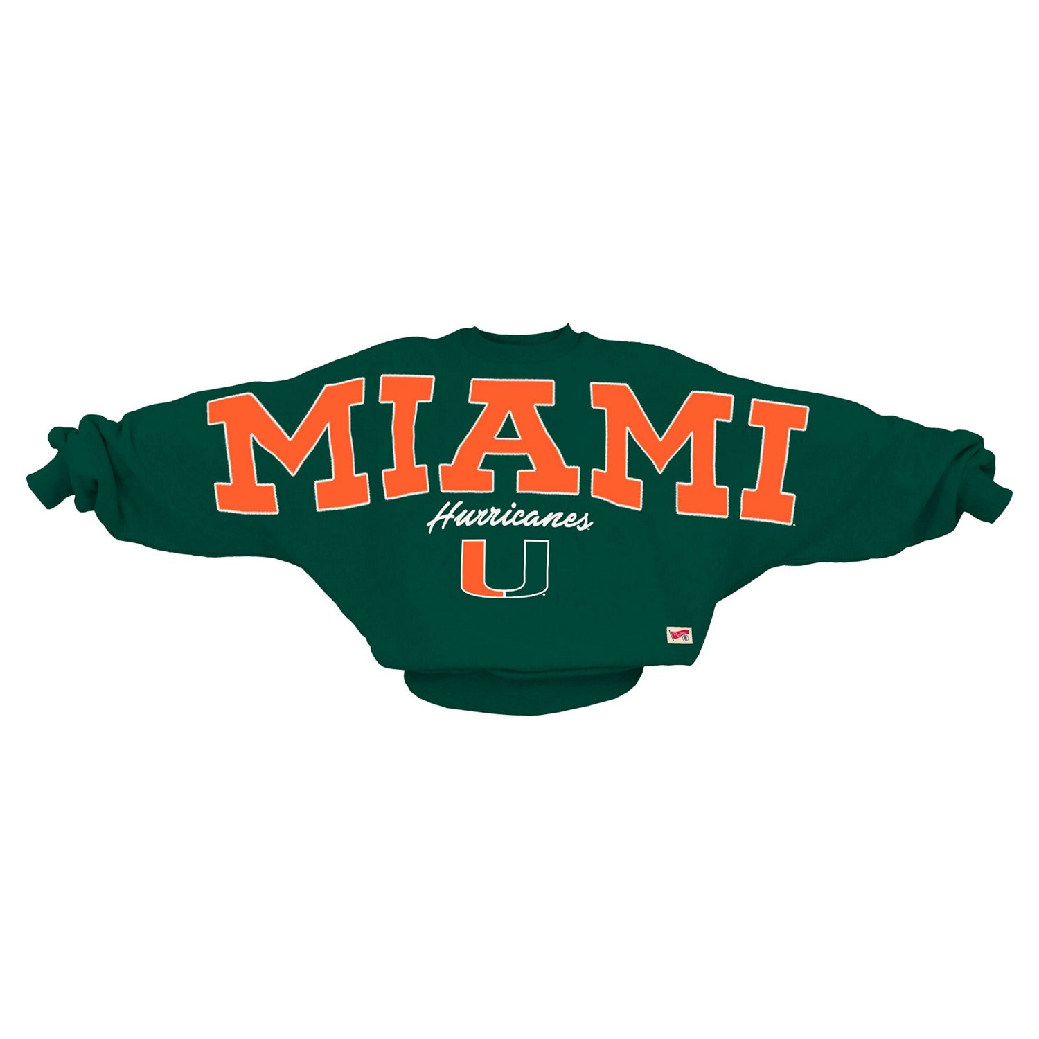 Pressbox Miami Hurricanes Flannigan Oversized Dolman Pullover Sweatshirt