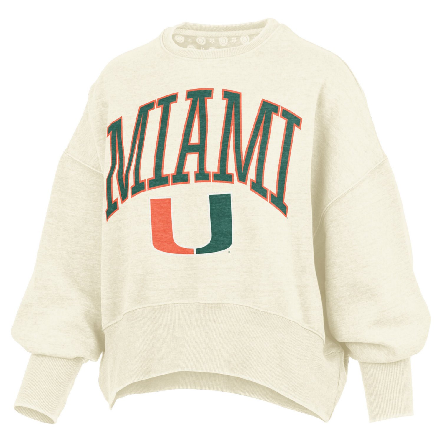 Pressbox Miami Hurricanes Oversized Waist-Length Crewneck Sweatshirt - view number 2