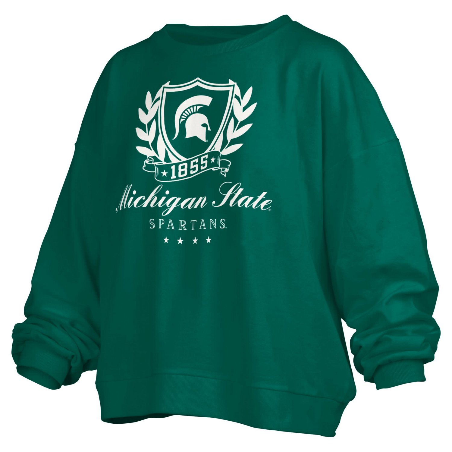 Pressbox Michigan State Spartans Big Aug Script Janice Oversized Pullover Sweatshirt - view number 2
