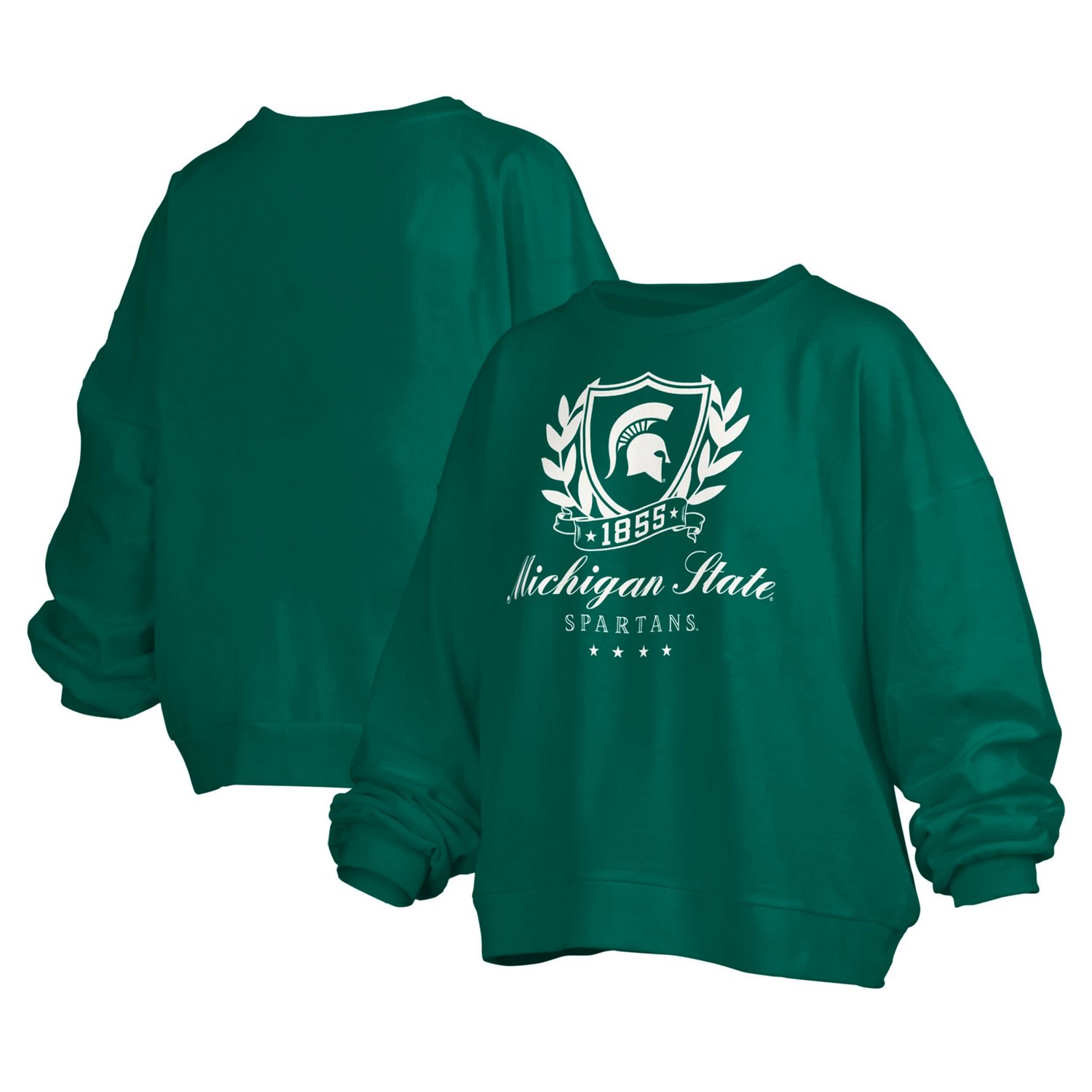 Pressbox Michigan State Spartans Big Aug Script Janice Oversized Pullover Sweatshirt - view number 1