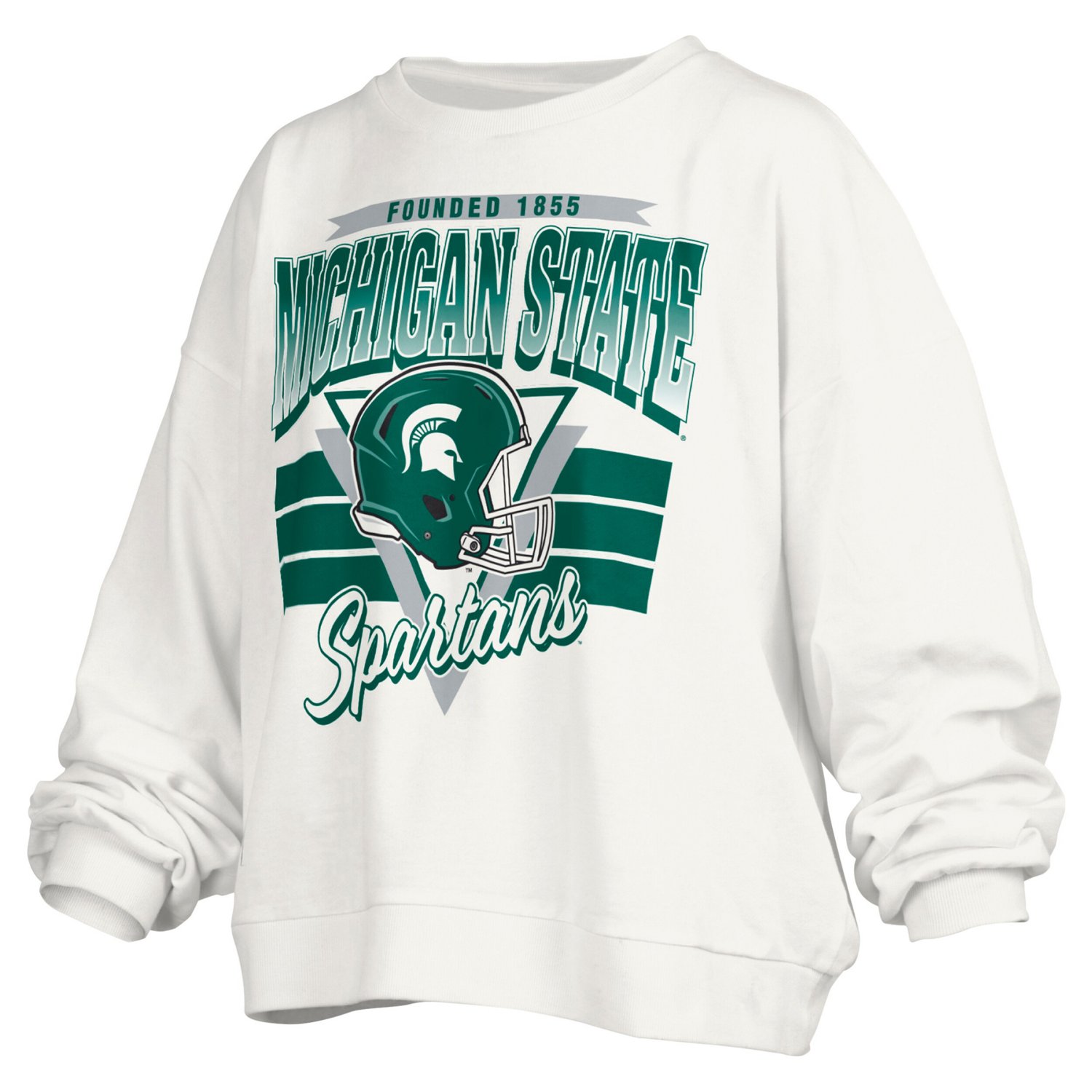 Pressbox Michigan State Spartans Janice Retro Logo Oversized Pullover Sweatshirt - view number 2
