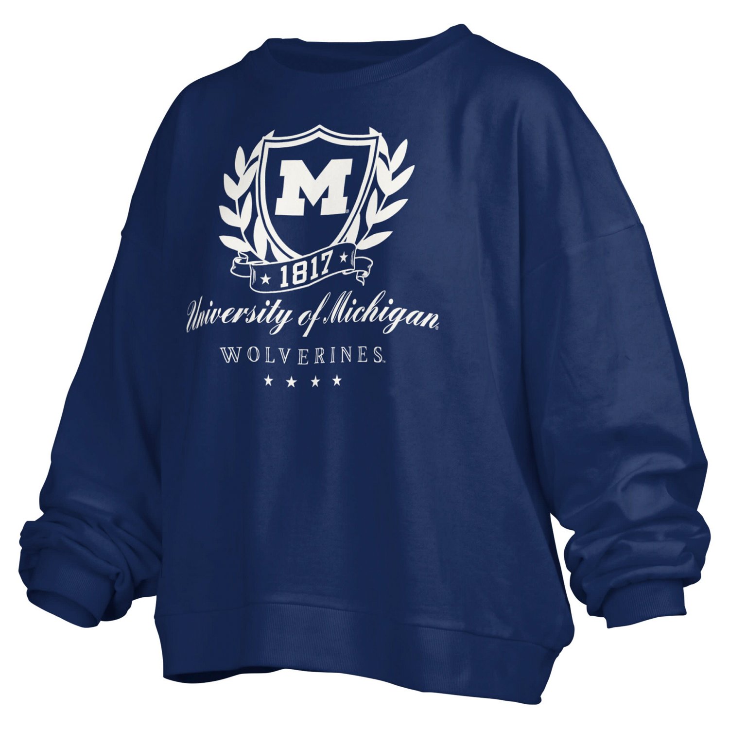 Pressbox Michigan Wolverines Big Aug Script Janice Oversized Pullover Sweatshirt                                                 - view number 2
