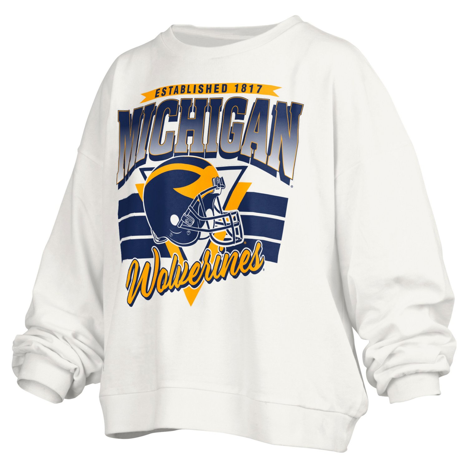 Pressbox Michigan Wolverines Janice Retro Logo Oversized Pullover Sweatshirt - view number 2