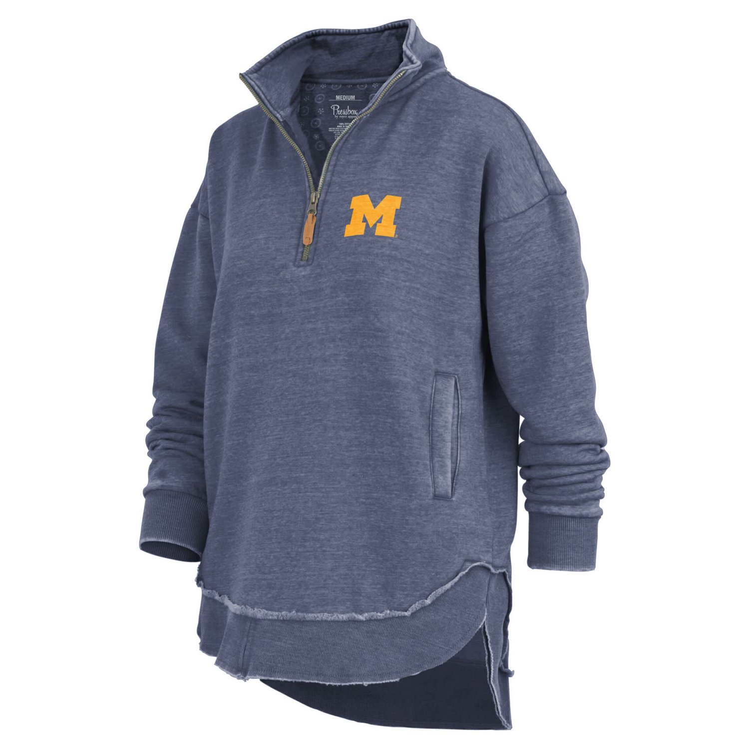 Pressbox Michigan Wolverines Northfork Sojourn Poncho Quarter-Zip Sweatshirt - view number 2