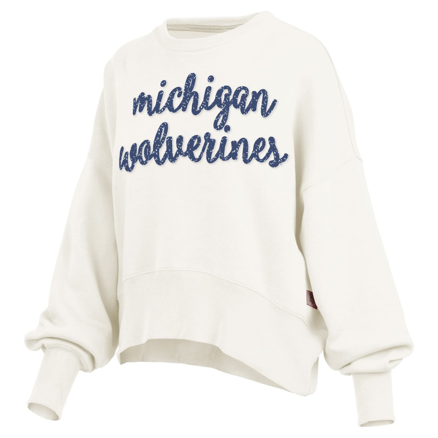Pressbox Michigan Wolverines Oversized Chelsea Waist Length Pullover Sweatshirt - view number 2