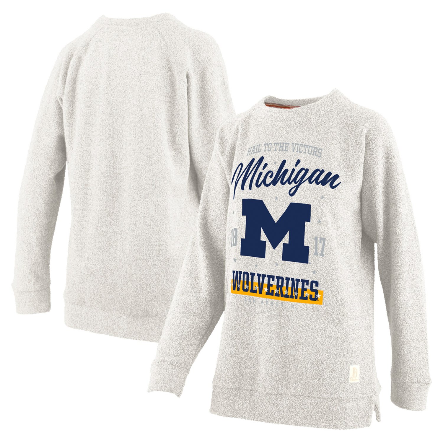 Pressbox Michigan Wolverines Plus Comfy Cairo Terry Pullover Sweatshirt