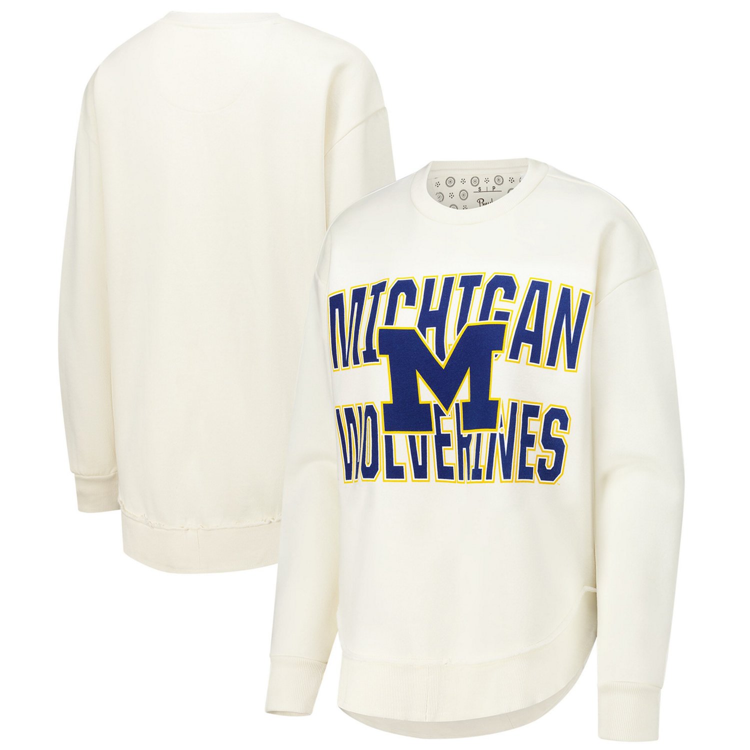 Pressbox Michigan Wolverines Poncho Fleece Crew Sweatshirt                                                                       - view number 1