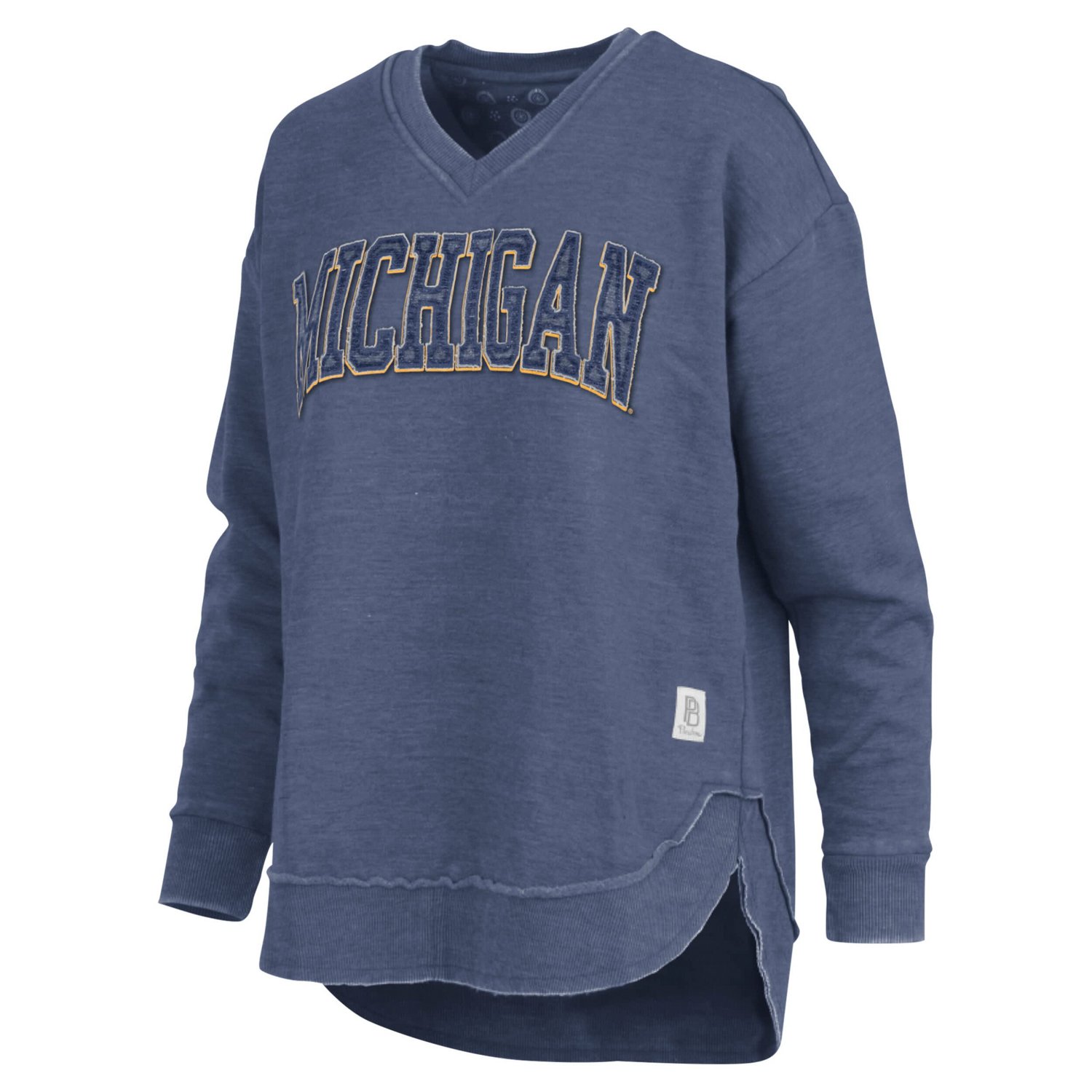 Pressbox Michigan Wolverines Westin Poncho V-Neck Pullover Sweatshirt