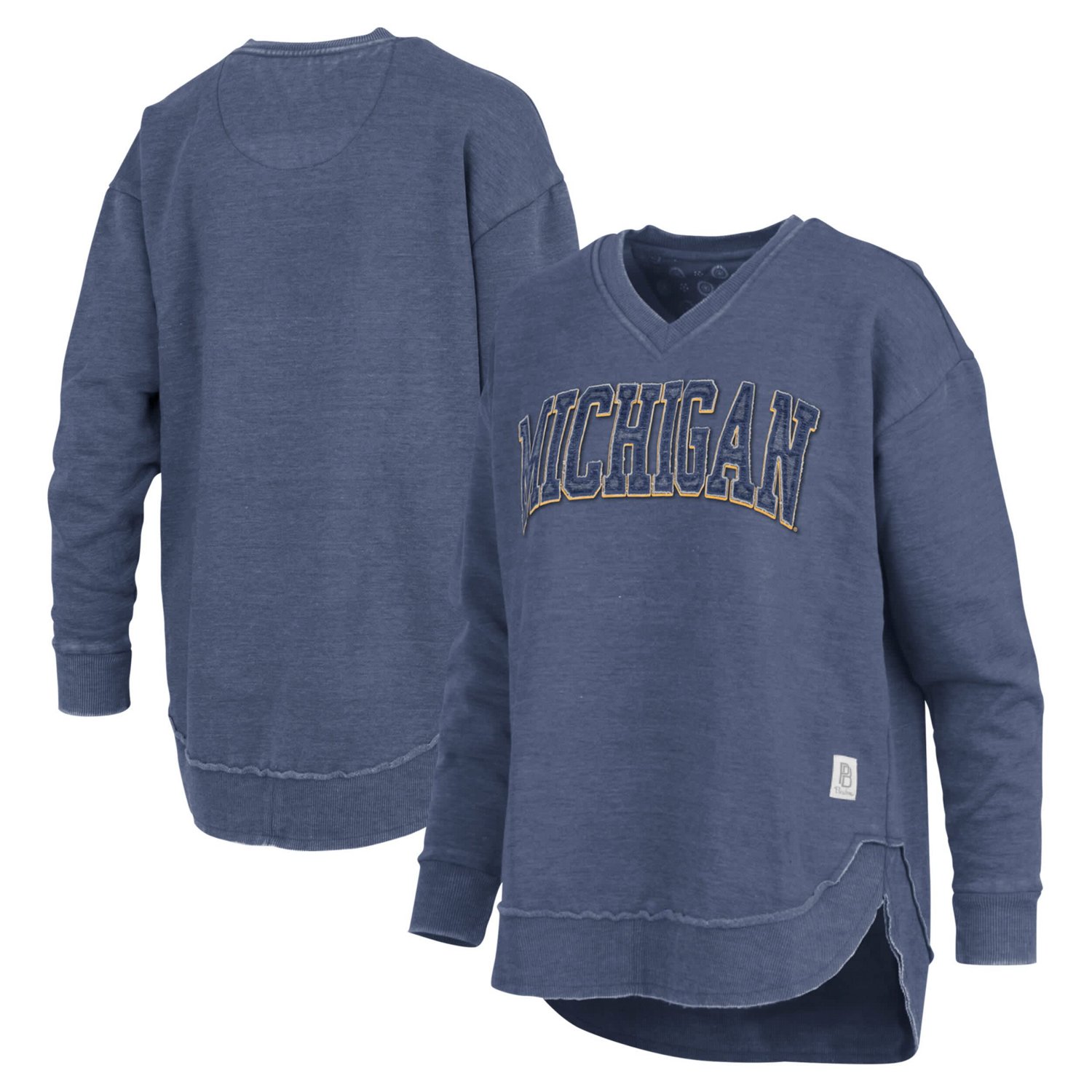 Pressbox Michigan Wolverines Westin Poncho V-Neck Pullover Sweatshirt