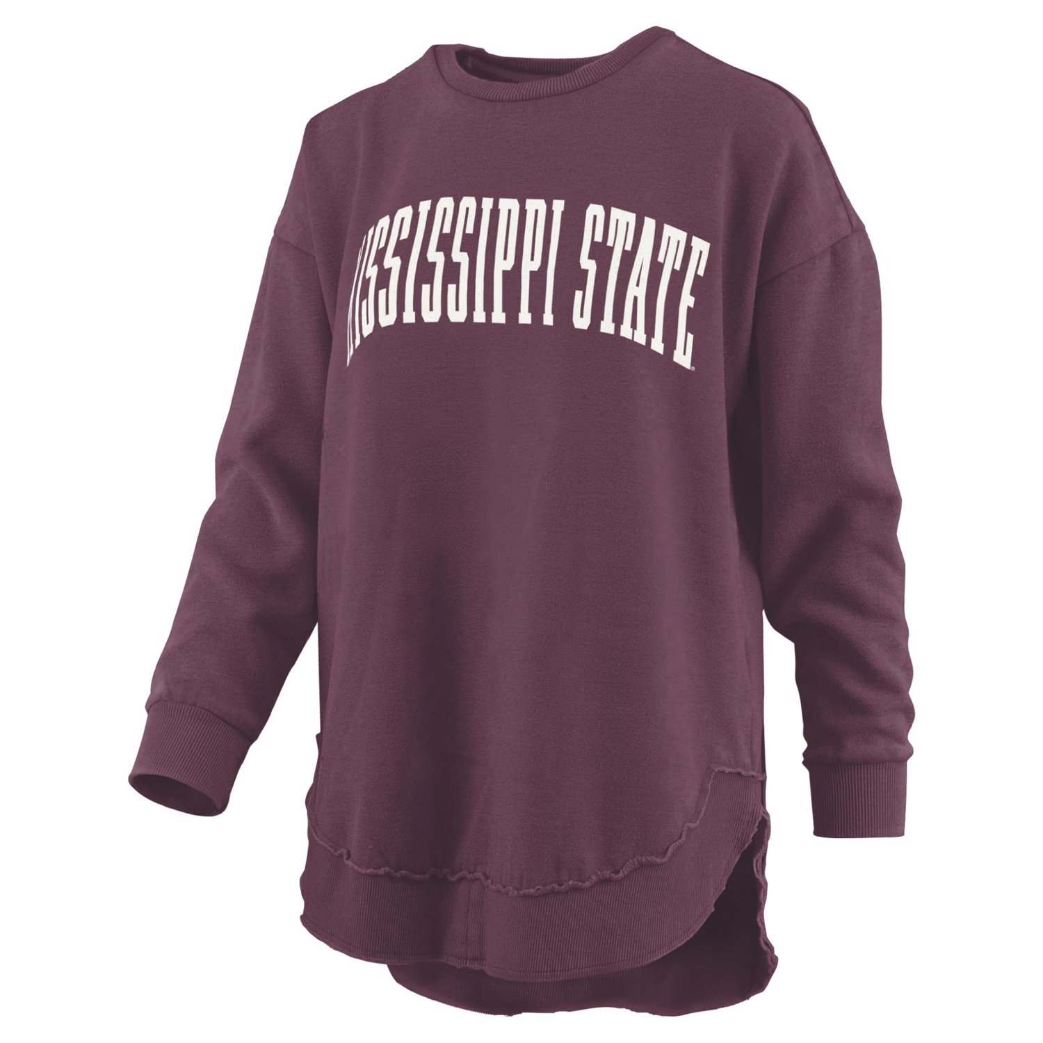 Pressbox Mississippi State Bulldogs Melange Poncho Vintage Fleece Long Sleeve Pullover Sweatshirt - view number 2