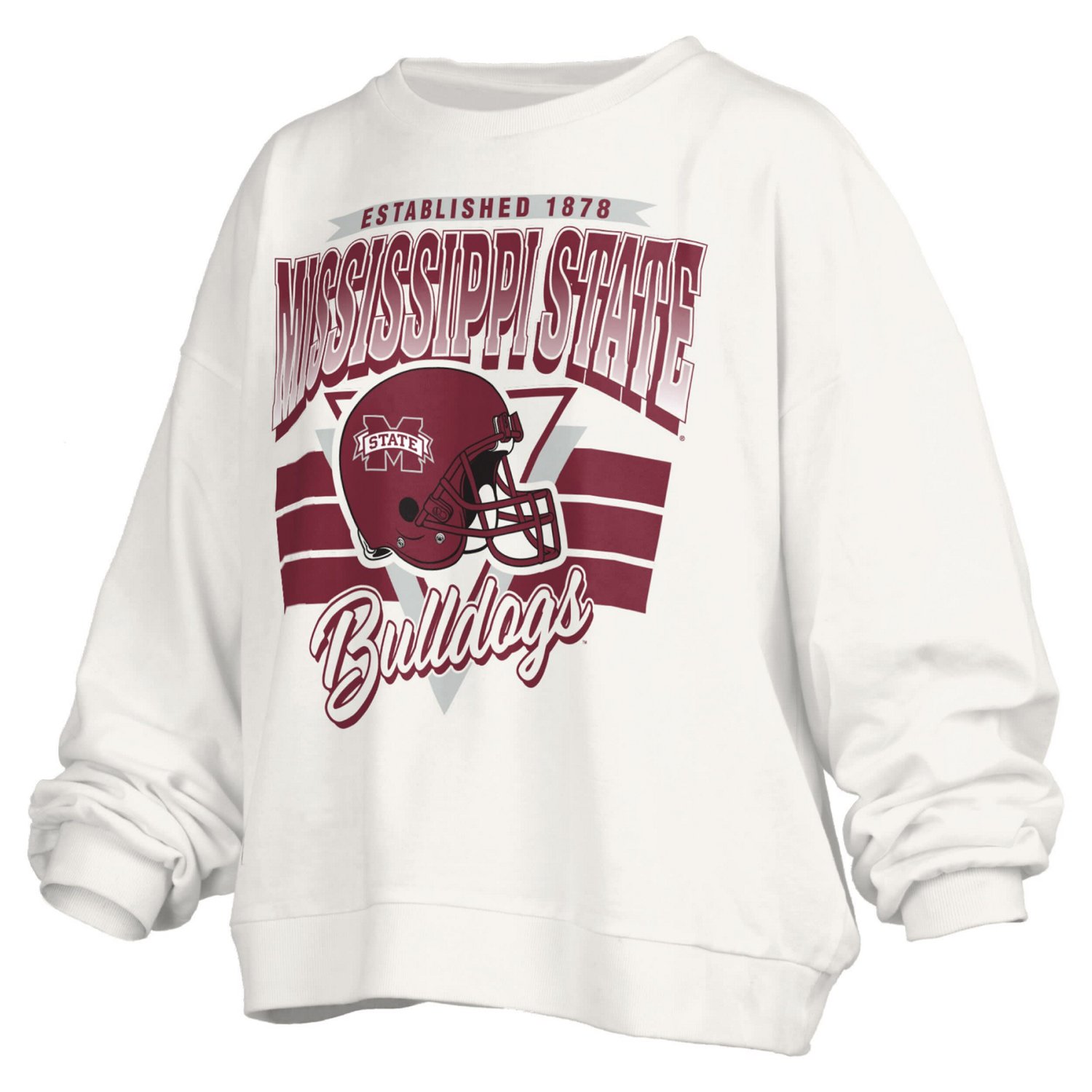 Pressbox Mississippi State Bulldogs Oversized Janice Retro Waist-Length Pullover Sweatshirt - view number 2