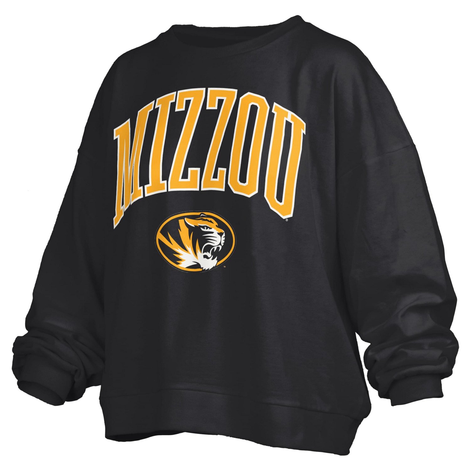 Pressbox Missouri Tigers Janise Arch Over Logo Waist Length Oversized Pullover Sweatshirt - view number 2