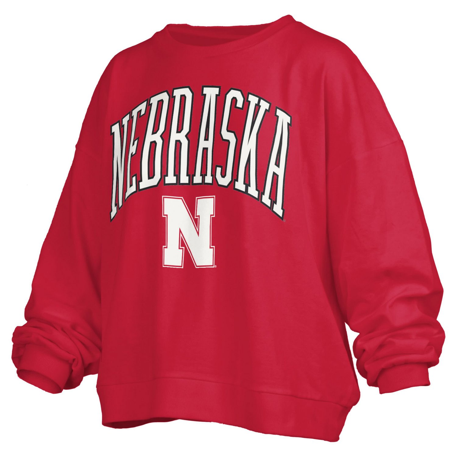 Pressbox Nebraska Huskers Janise Arch Over Logo Waist Length Oversized Pullover Sweatshirt - view number 2
