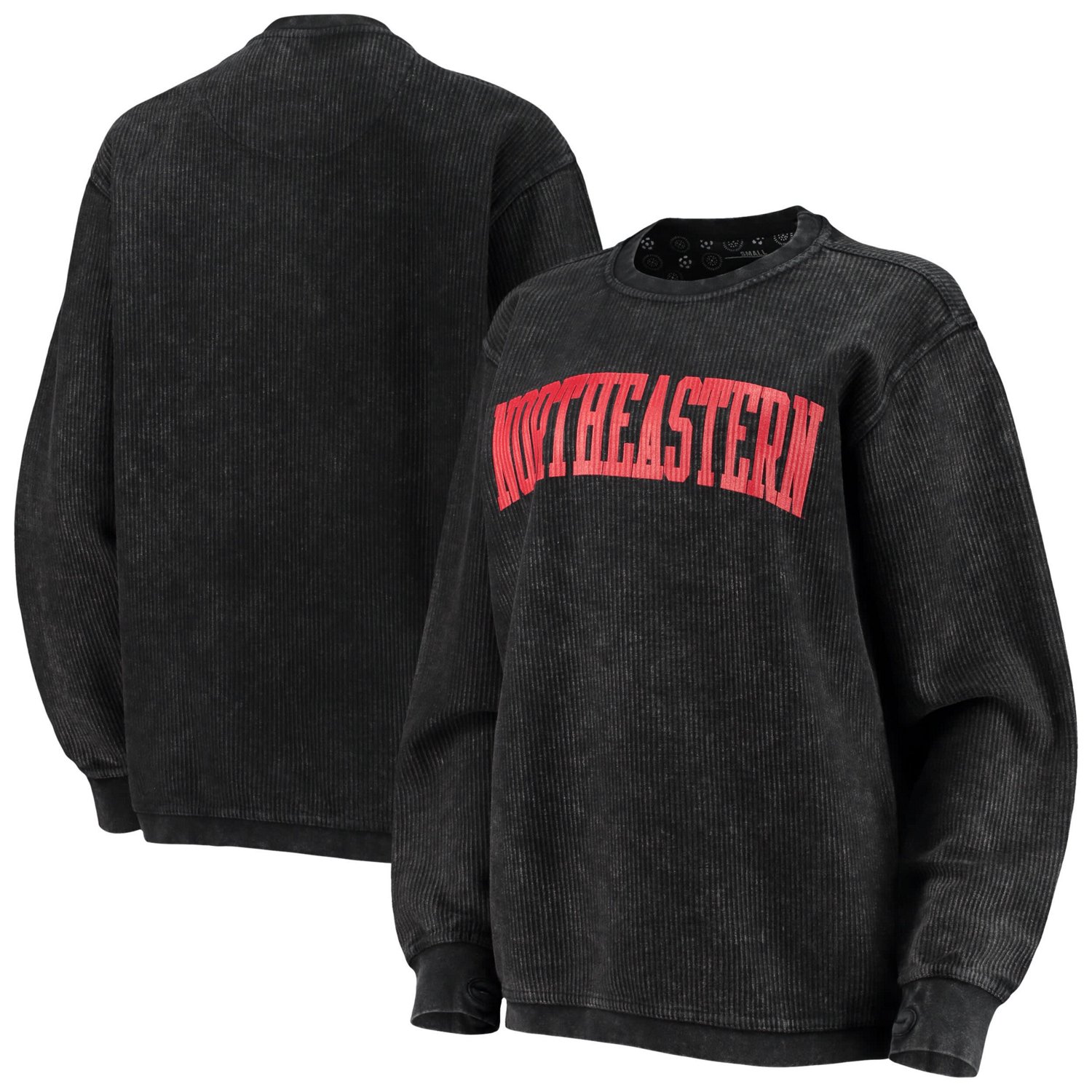 Pressbox Northeastern Huskies Comfy Cord Vintage Wash Basic Arch Pullover Sweatshirt - view number 1