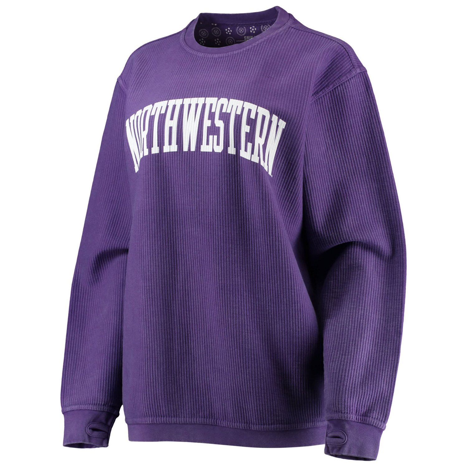 Pressbox Northwestern Wildcats Comfy Cord Vintage Wash Basic Arch Pullover Sweatshirt - view number 2