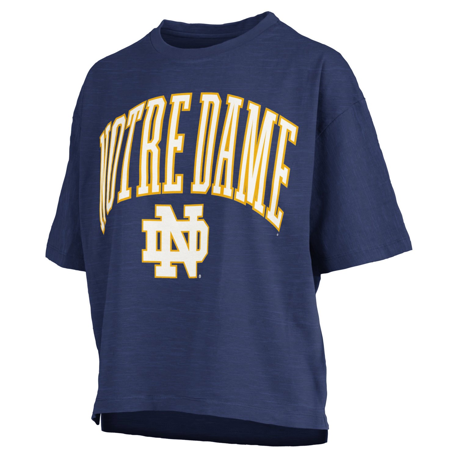 Pressbox Notre Dame Fighting Irish Nelson Arch Over Logo Waist Length Oversized Slub T-Shirt - view number 2