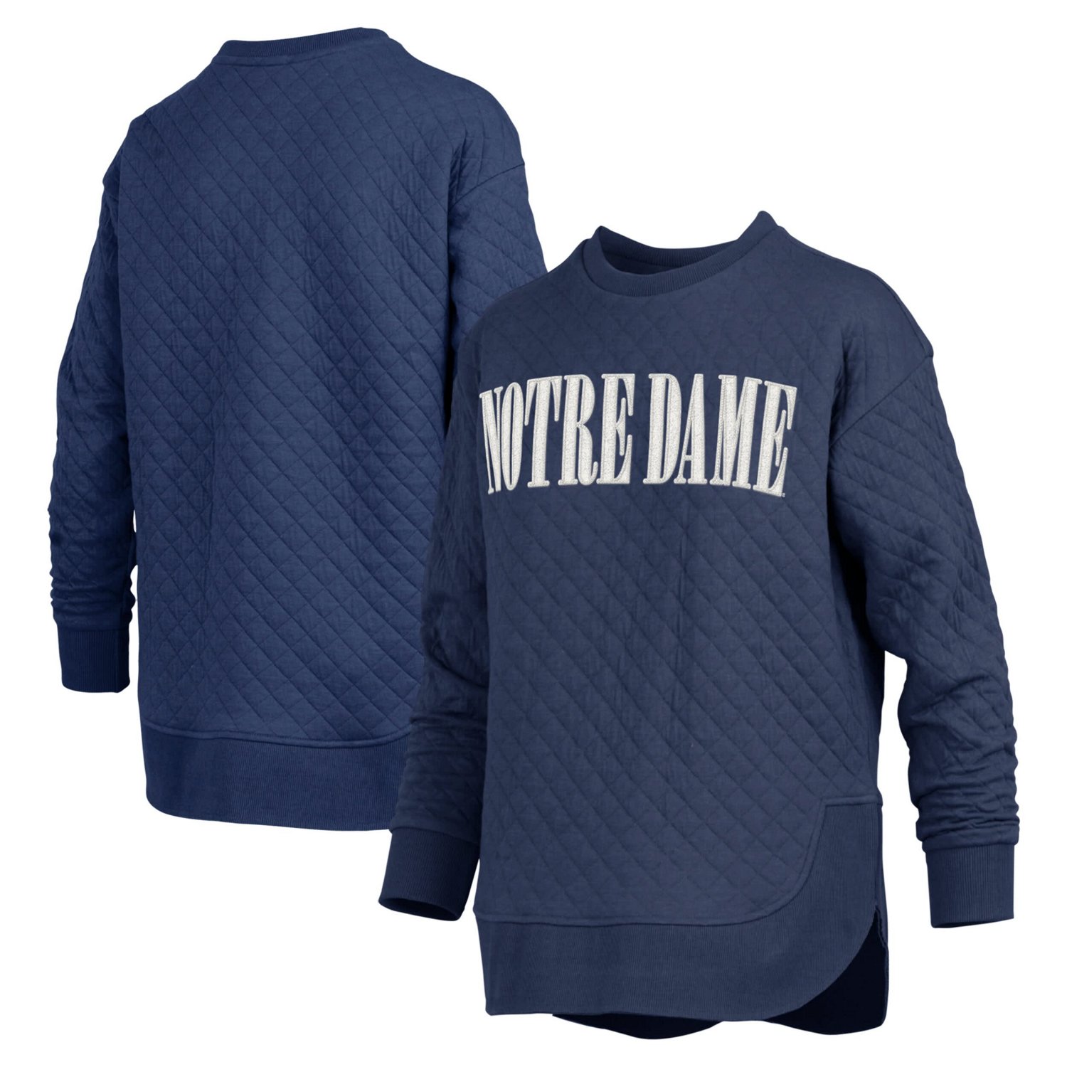 Pressbox Notre Dame Fighting Irish Quilted Long Sleeve Pullover Sweatshirt