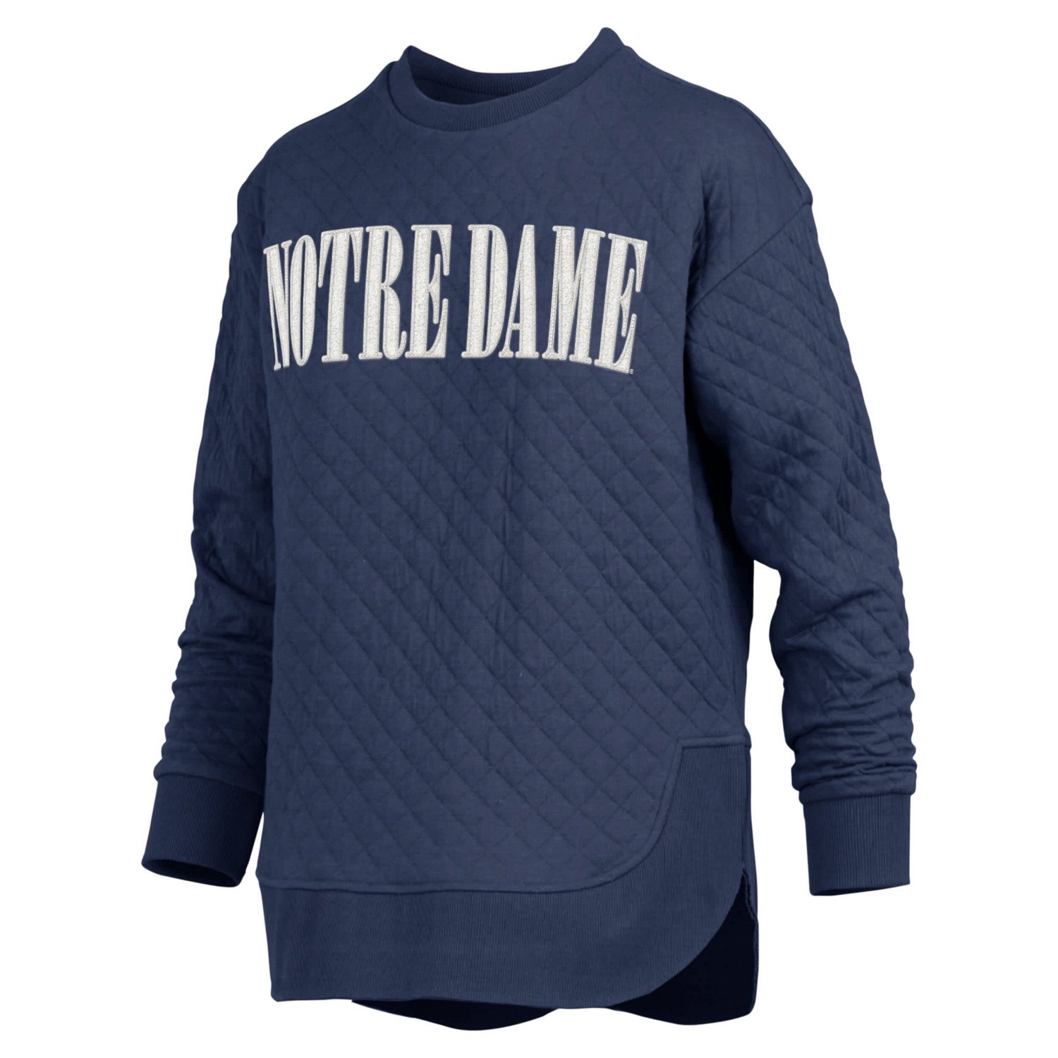 Pressbox Notre Dame Fighting Irish Quilted Long Sleeve Pullover Sweatshirt