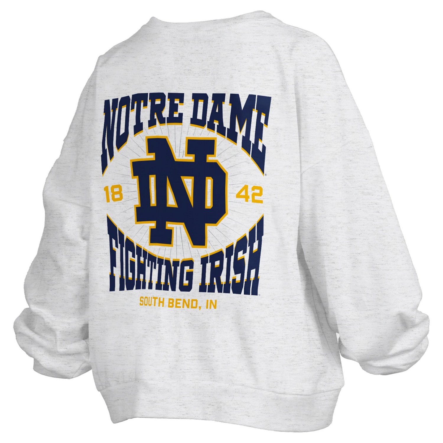 Pressbox Notre Dame Fighting Irish Waist Length Oversized Janise Melange Sweatshirt - view number 3
